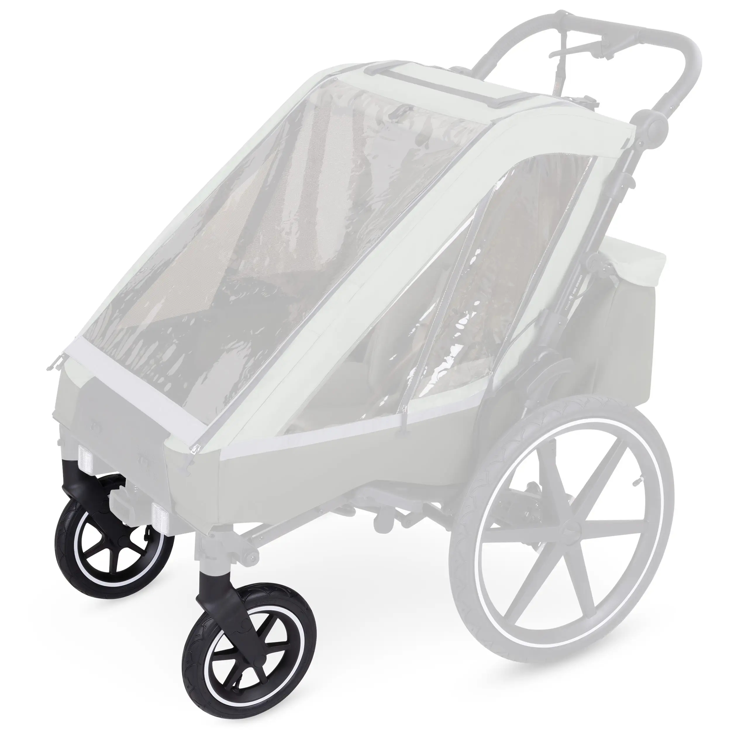 Roue avant pour remorque à vélo Tour - roues gonflables Black / White Wall