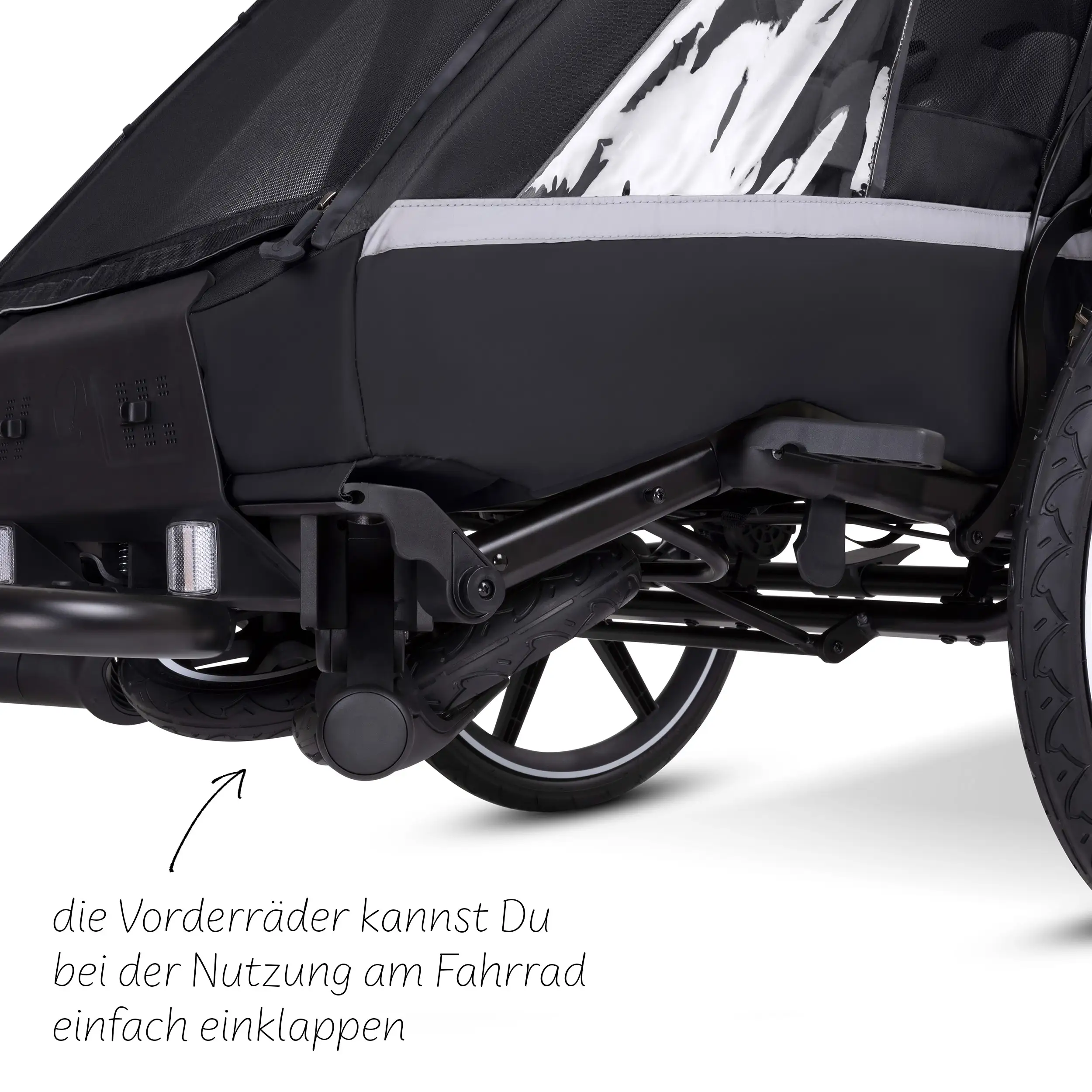 Remorque à vélo Tour avec 2 sièges confort et roues gonflables - Ink