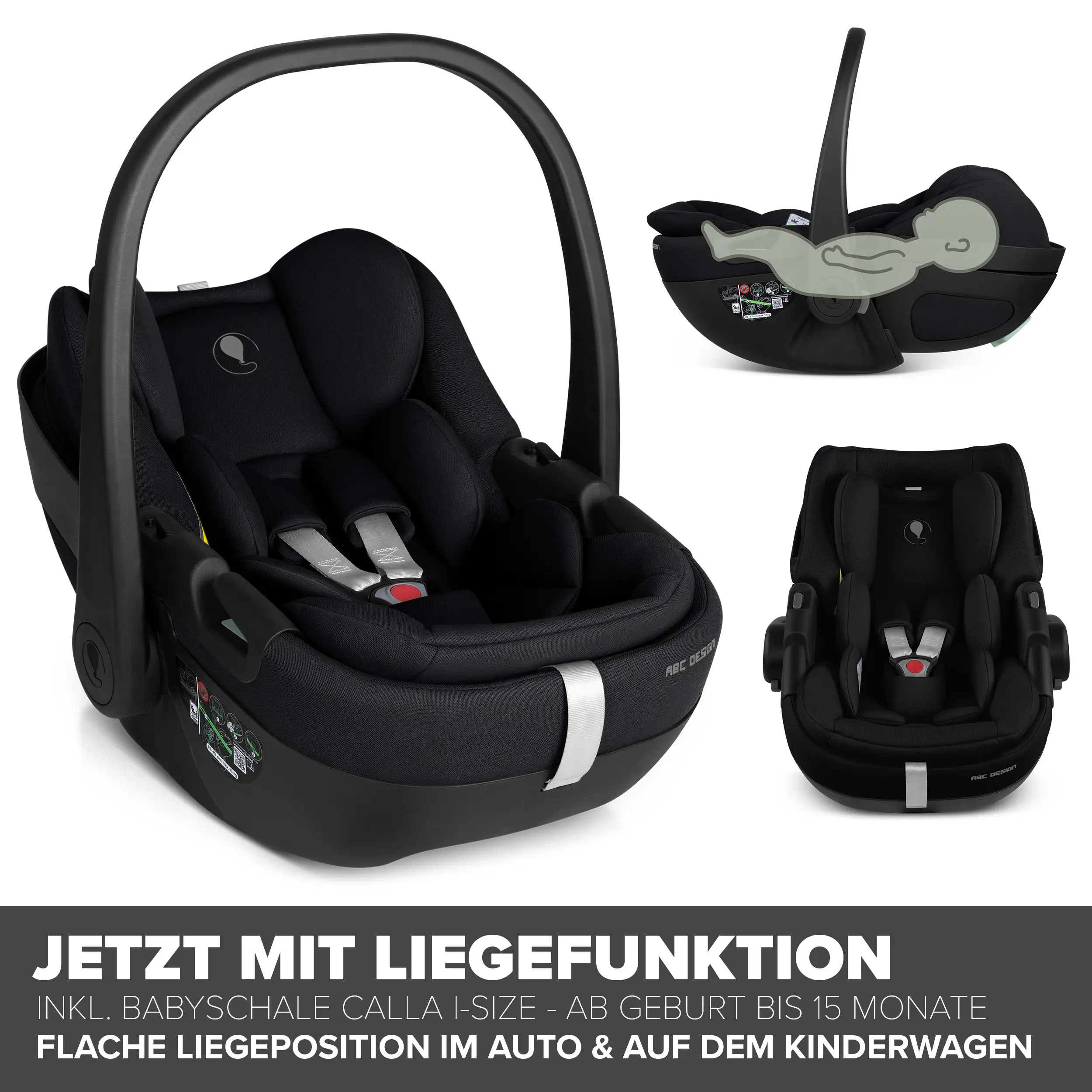 Ensemble poussette 3en1 Salsa Core avec coque auto inclinable Calla - Ink