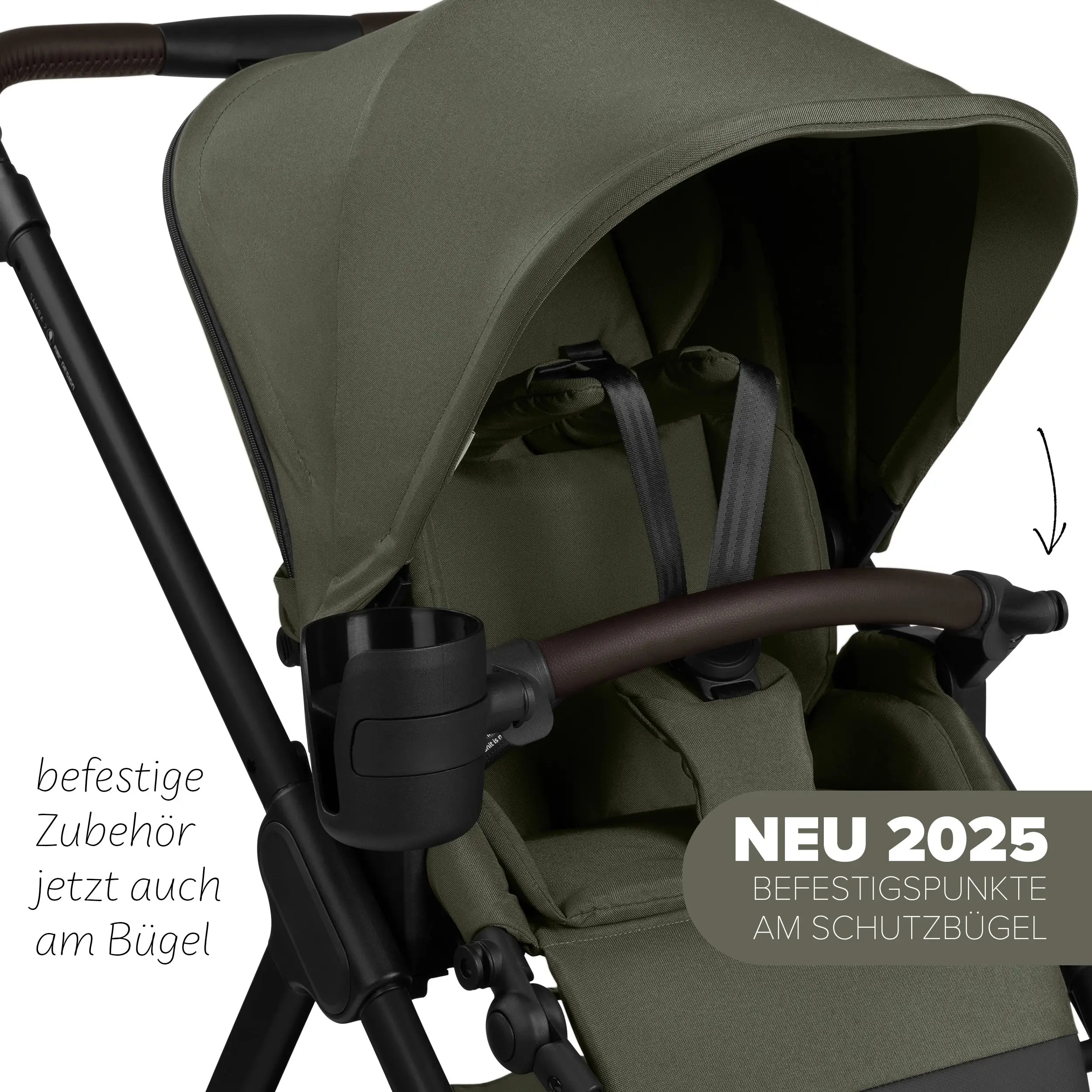 4in1-Kinderwagen-Set Samba 2 inkl. Babyschale Calla mit Liegefunktion - Avocado