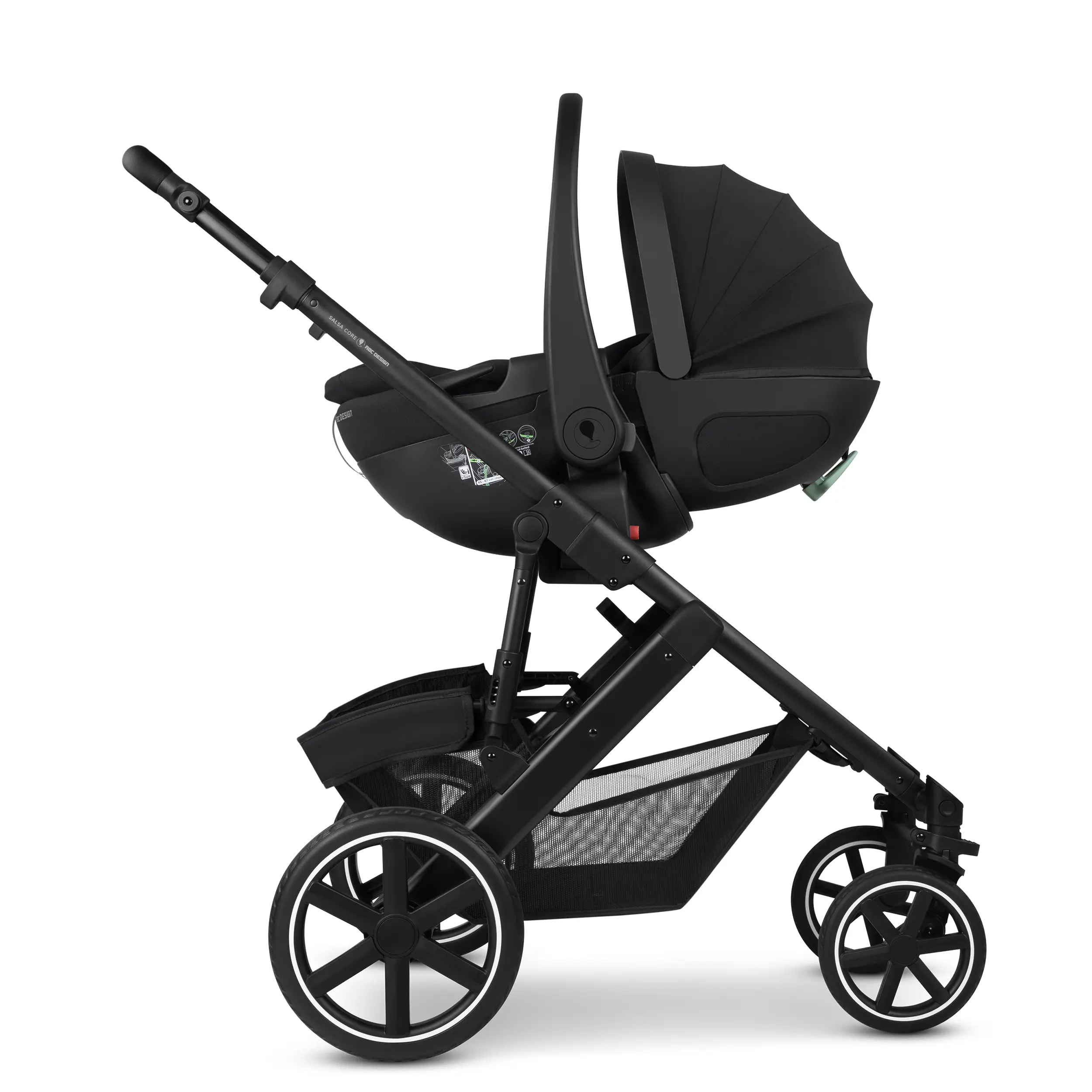 Ensemble poussette 3en1 Salsa Core avec siège auto pour bébé Calla à fonction allongée - Ink