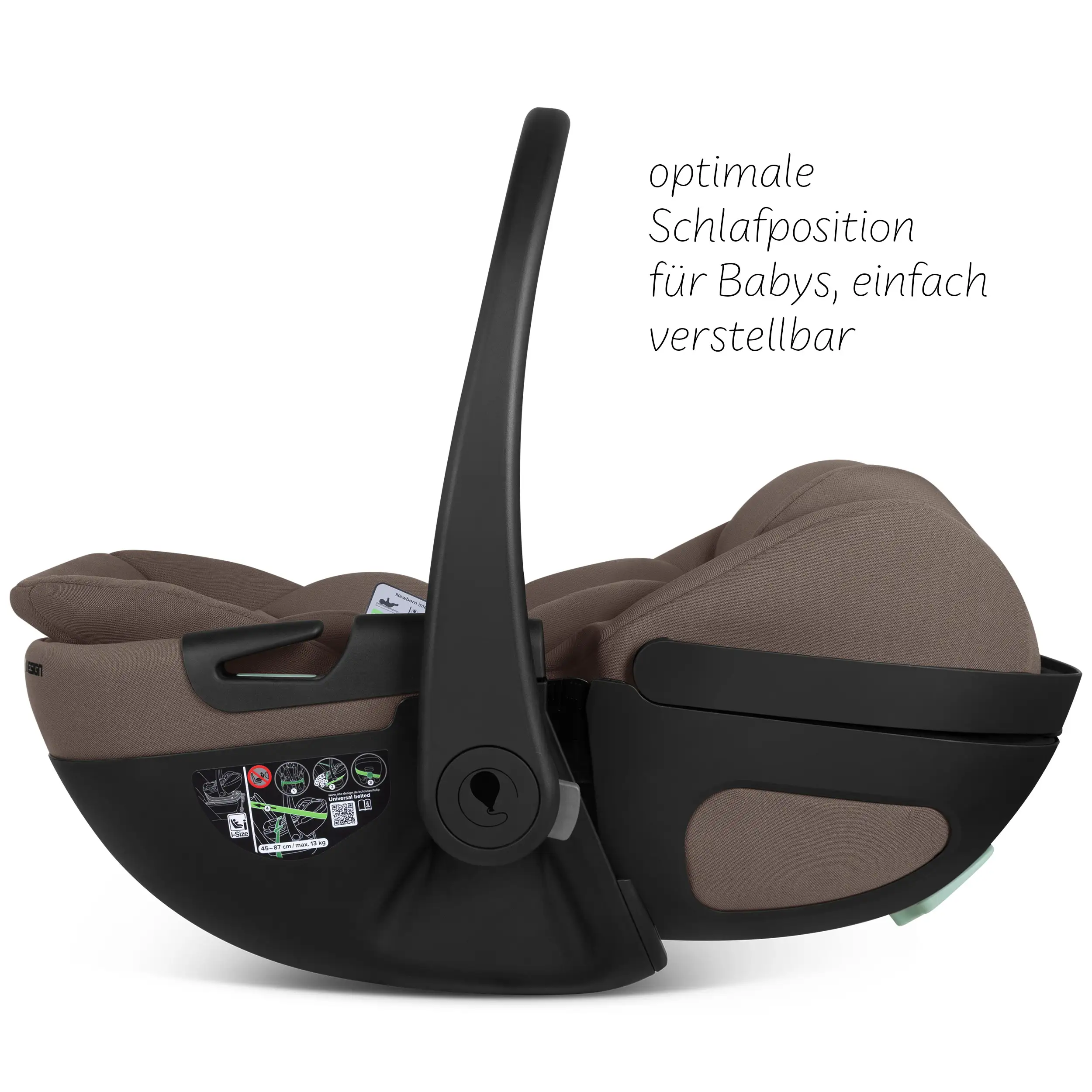 Coque auto Calla i-Size avec position allongée, base ISOFIX rotative Root incluse