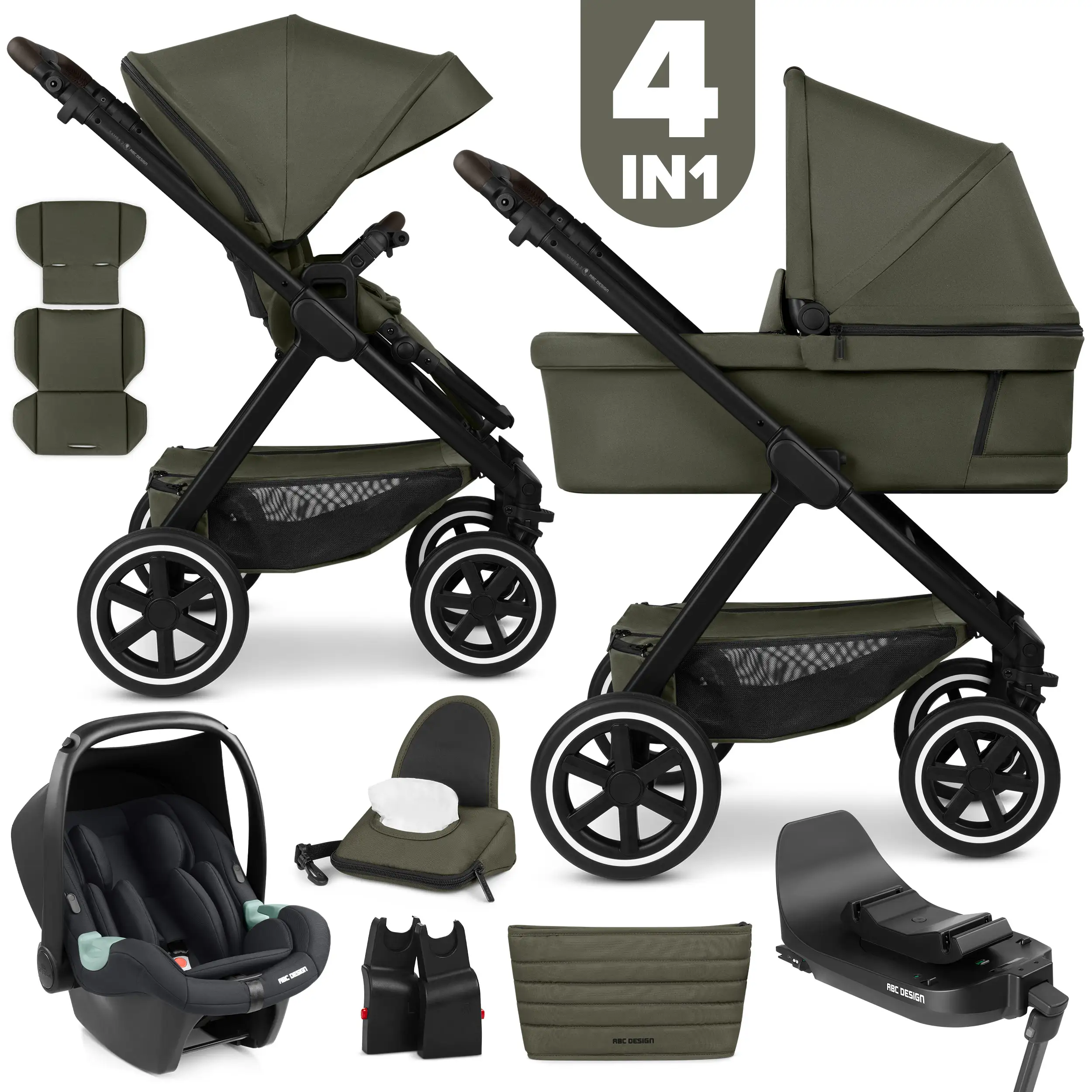 Kit poussette 4en1 Samba 2 avec Base Isofix - Avocado