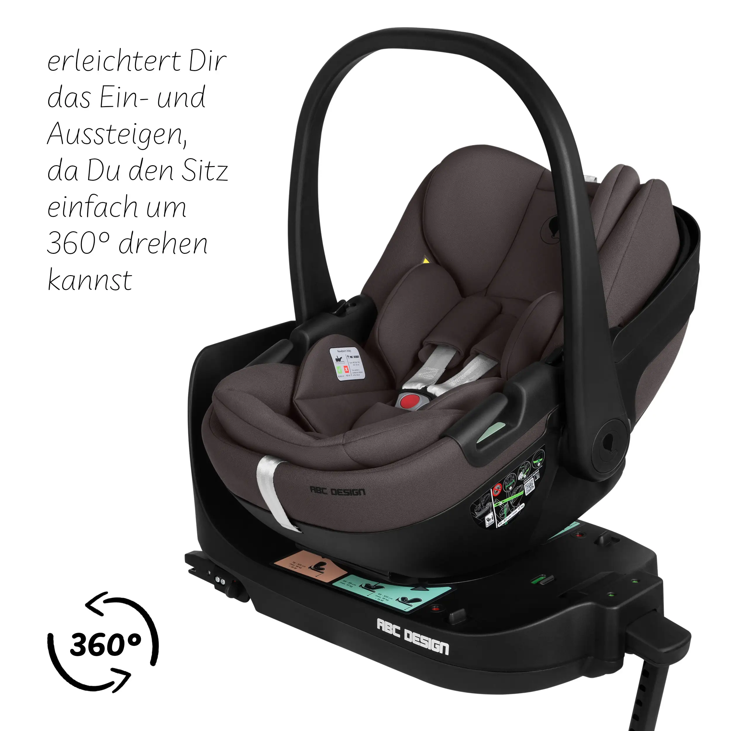 Coque auto Calla i-Size avec position allongée, base ISOFIX rotative Root incluse - Falcon