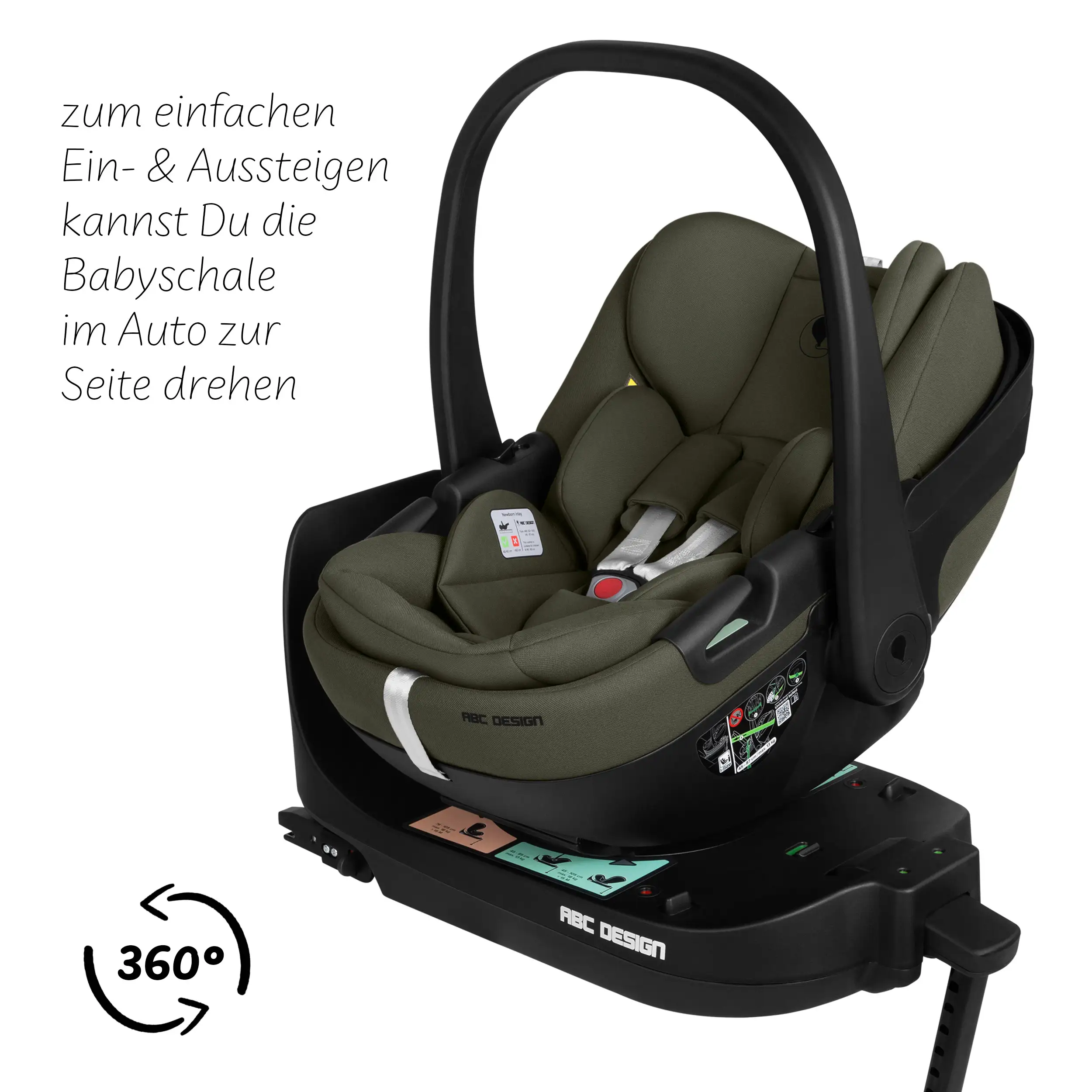 Ensemble poussette 4en1 Salsa Core avec coque auto inclinable Calla et base ISOFIX Root - Olive