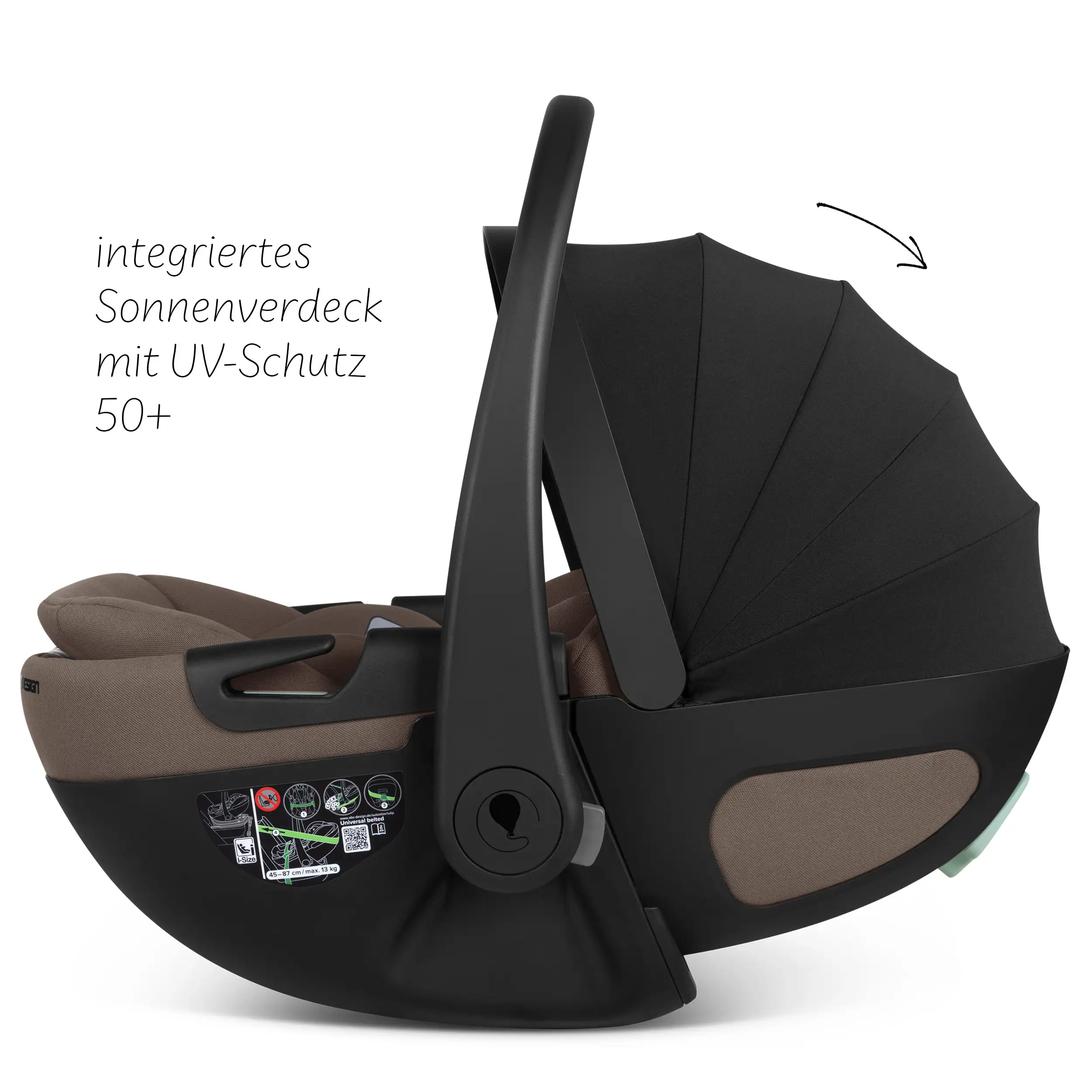 Coque auto Calla i-Size avec position allongée, base ISOFIX rotative Root incluse