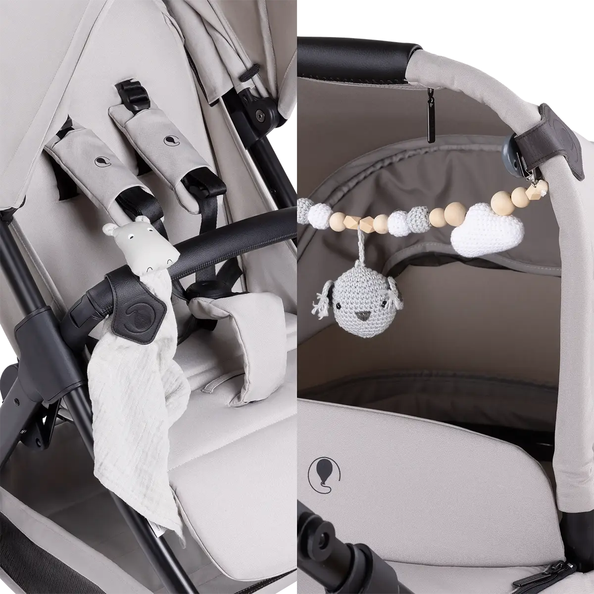 Fixation universelle à la poussette & Co.