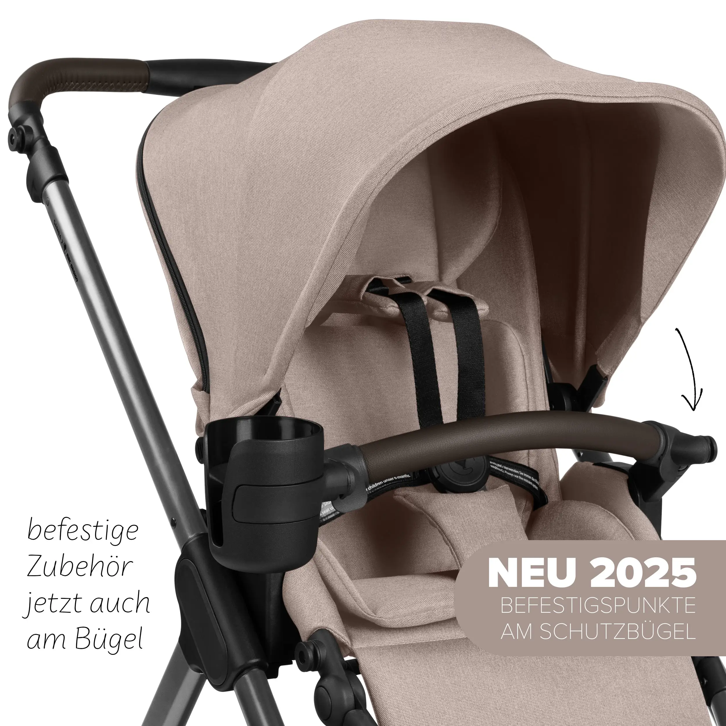 3in1-Kinderwagen-Set Samba 2 inkl. Babyschale Calla mit Liegefunktion - Camel