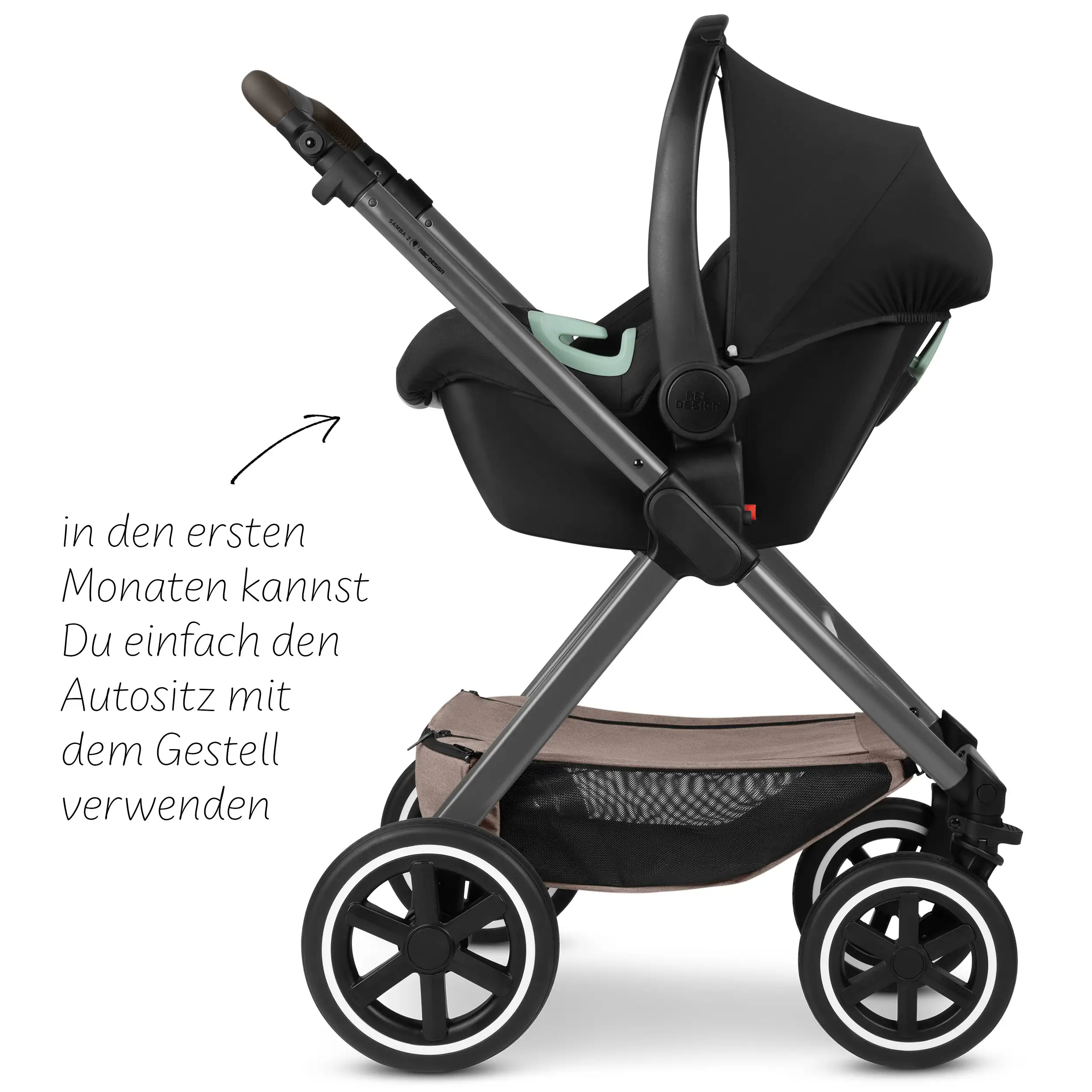 Kit de voyage Samba 2 avec siège auto pour nouveau-né - Camel