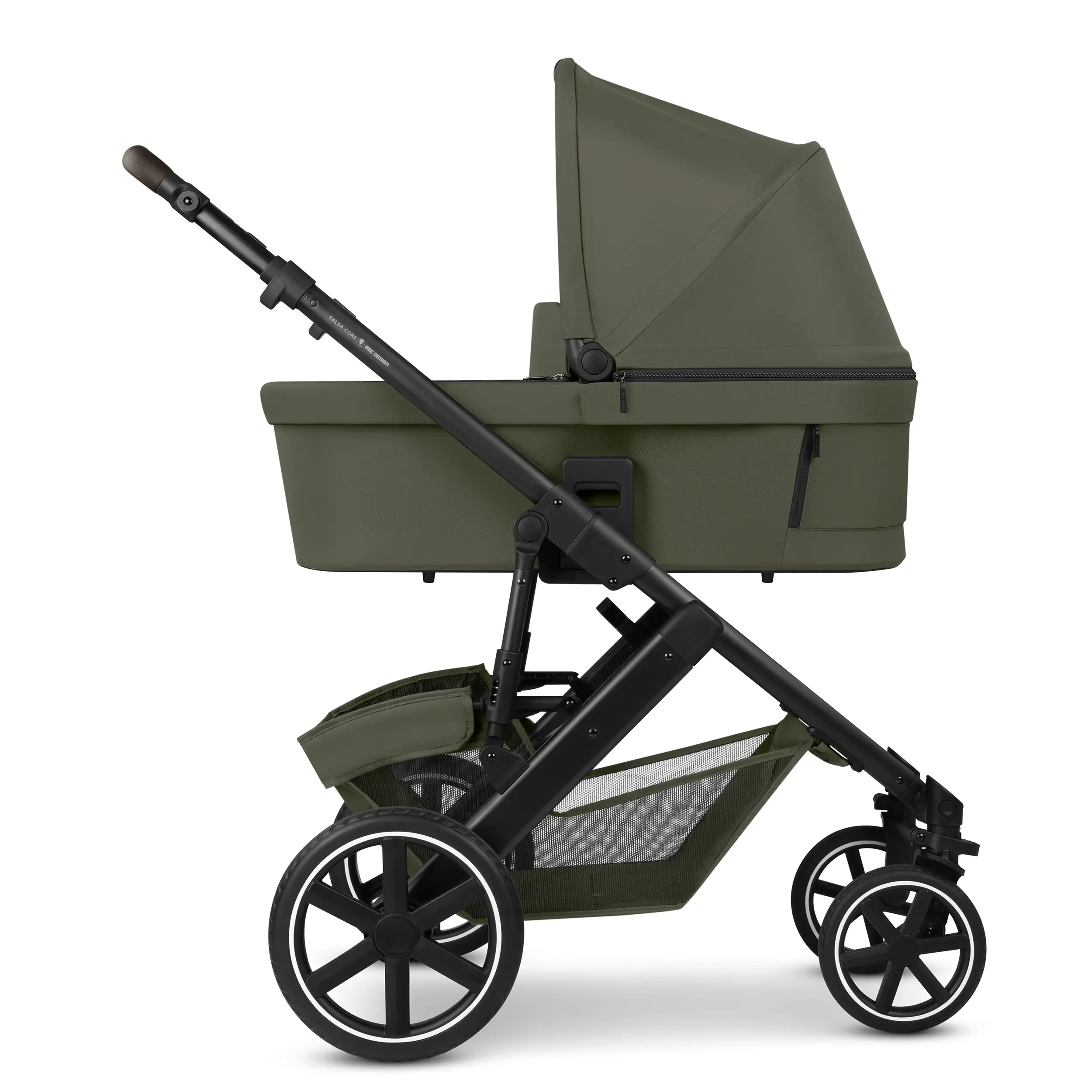 Ensemble poussette 3en1 Salsa Core avec siège auto pour bébé Calla à fonction allongée - Olive
