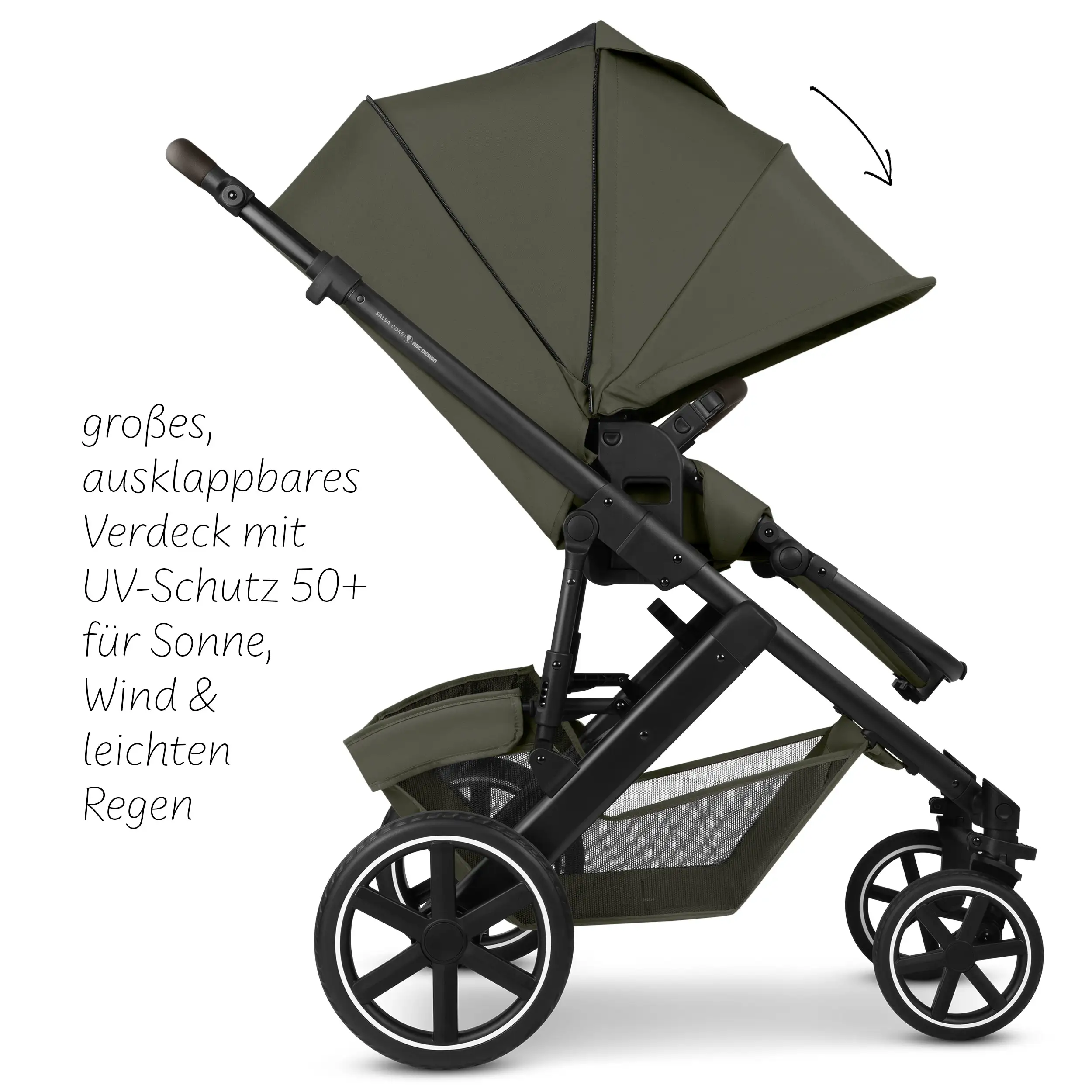 Ensemble poussette 3en1 Salsa Core avec coque auto inclinable Calla - Olive