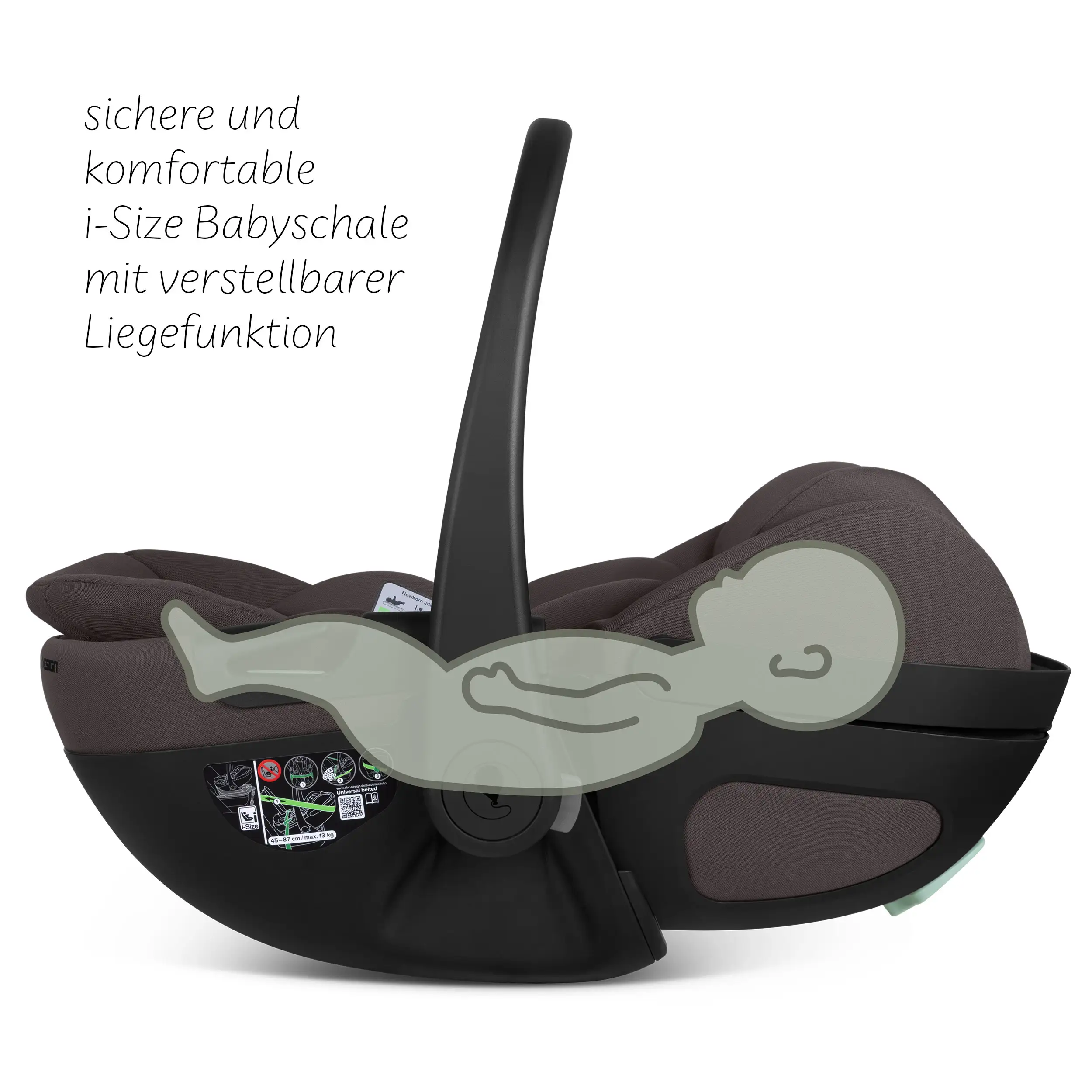 Coque auto Calla i-Size avec position allongée, base ISOFIX rotative Root incluse - Falcon