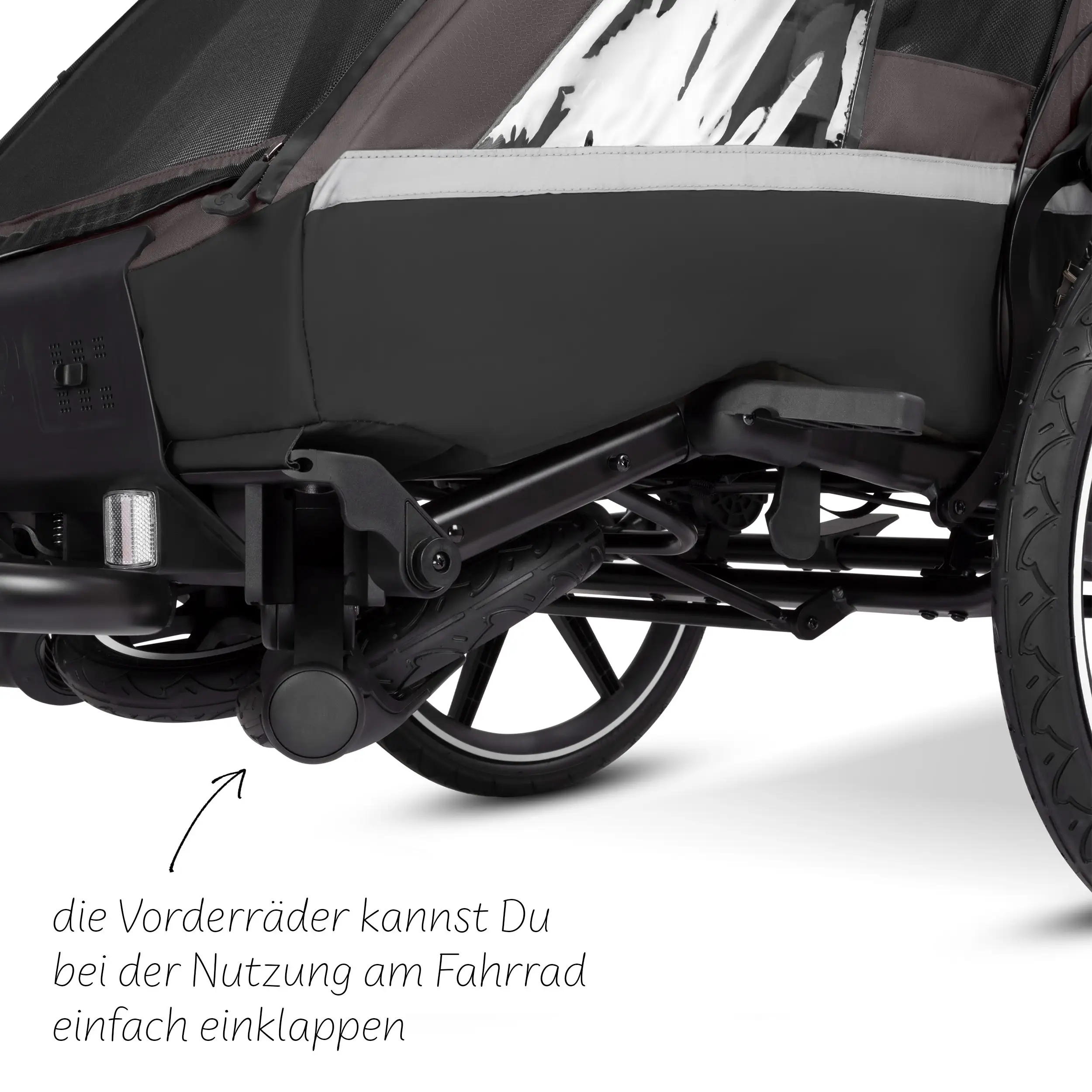 Remorque à vélo Tour 2 avec 2 sièges confortables et roues gonflables - Falcon