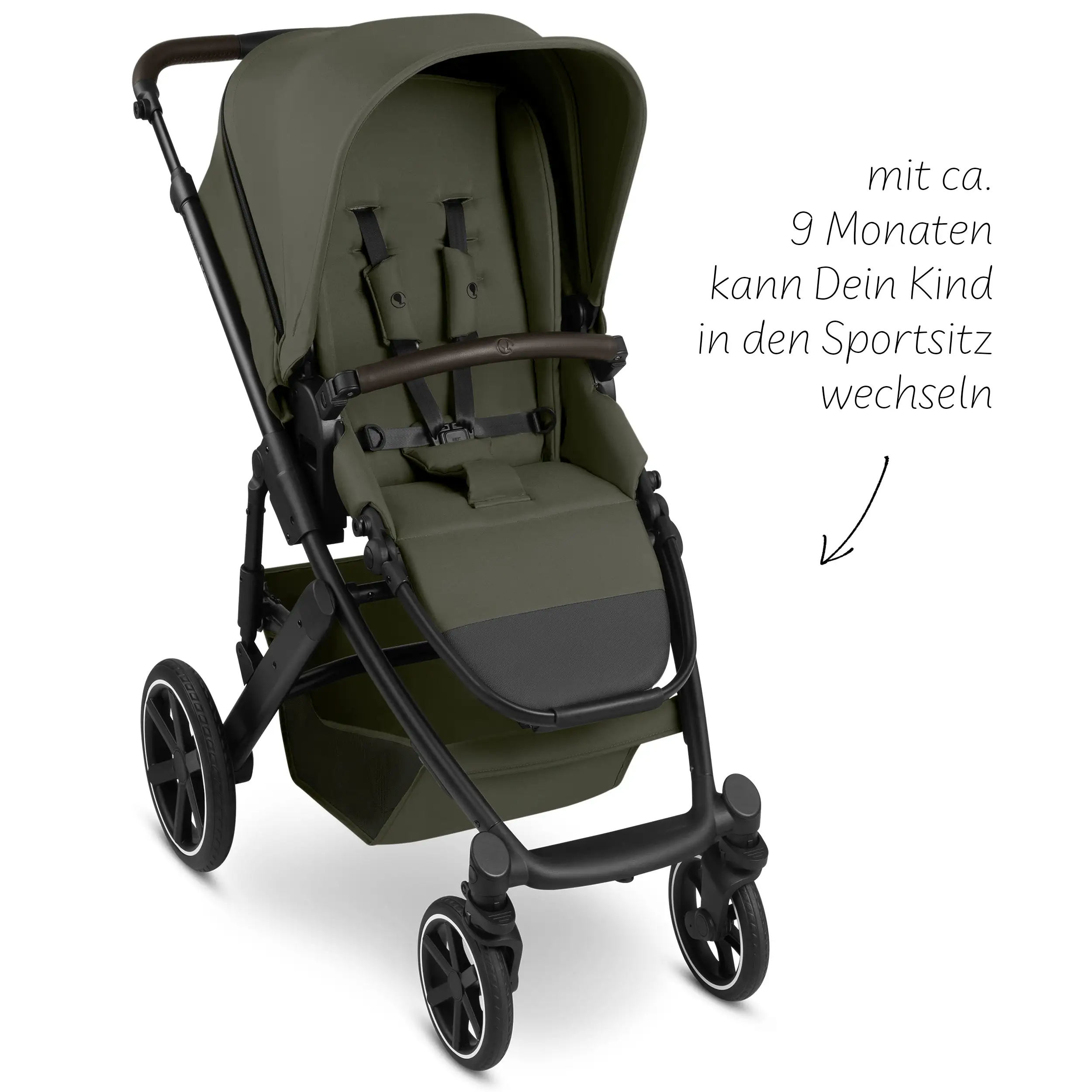 Ensemble poussette 3en1 Salsa Core avec coque auto inclinable Calla - Olive