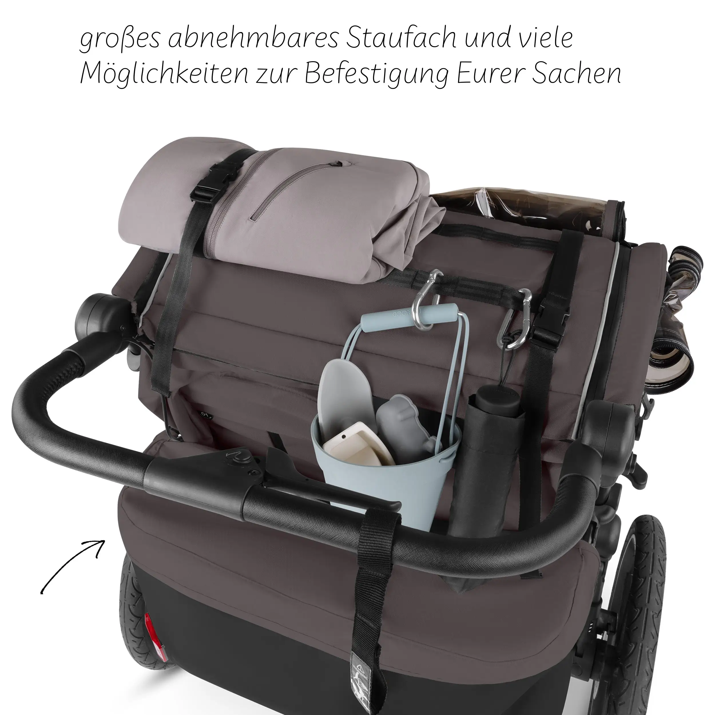 Remorque à vélo Tour 2 avec 2 sièges confortables et roues gonflables - Falcon