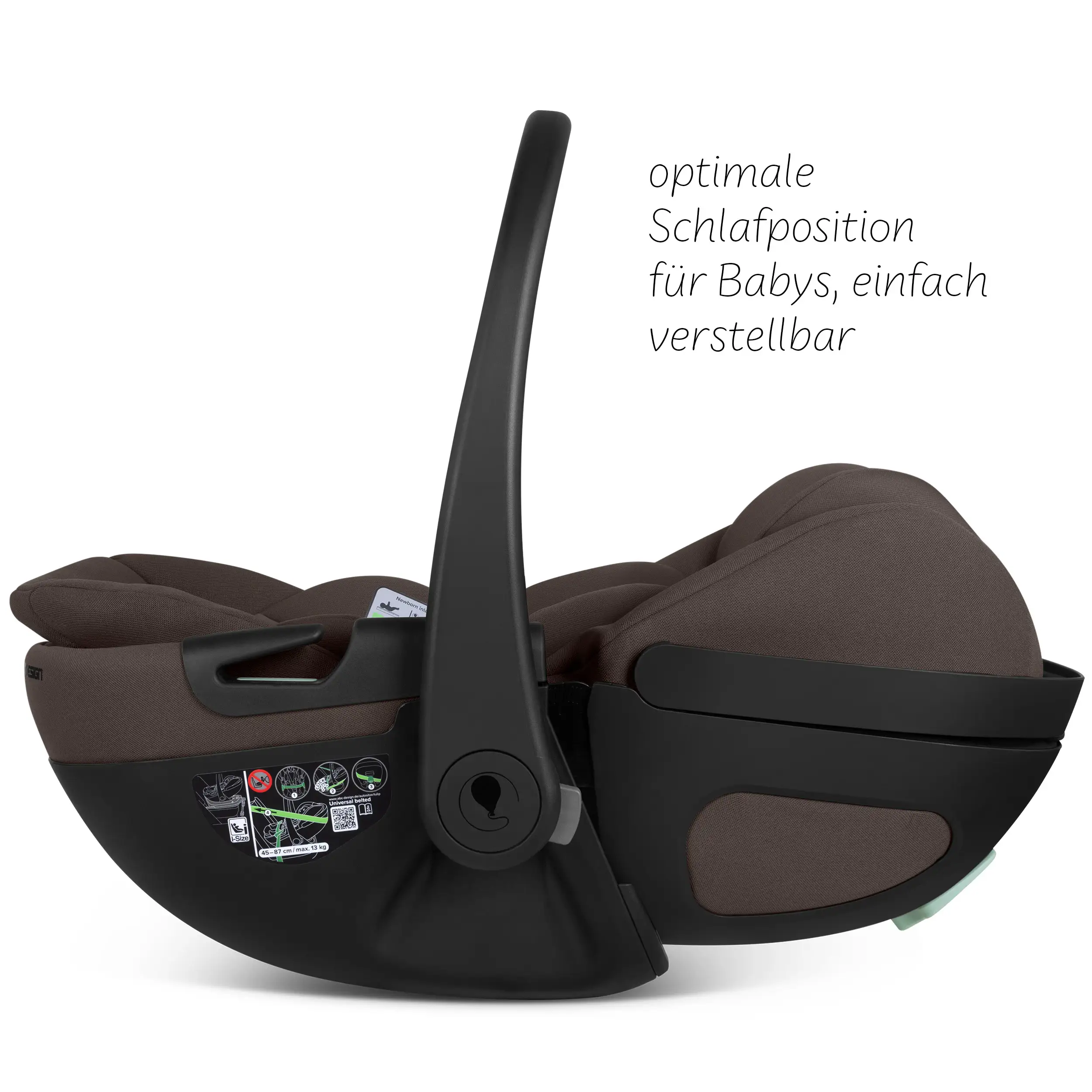 Coque auto Calla i-Size avec position allongée, base ISOFIX rotative Root incluse