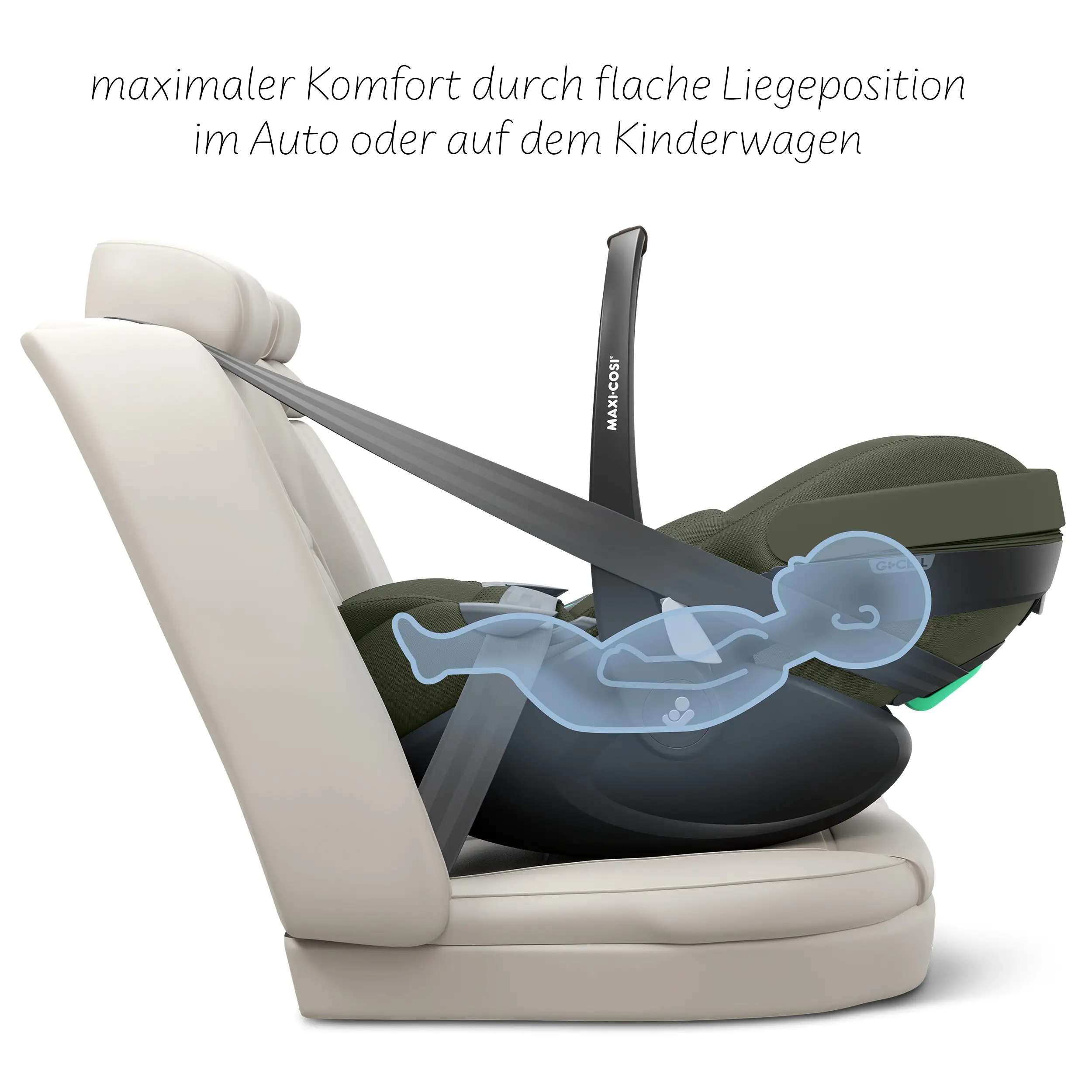 Ensemble poussette 3en1 Salsa 5 Air y compris coque auto Maxi Cosi Pebble 360 Pro 2 - Avocado