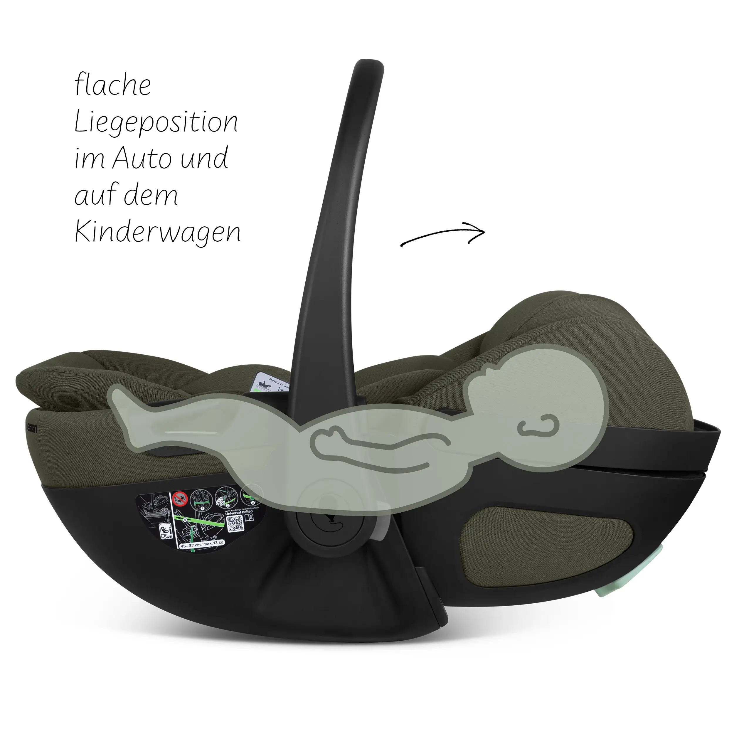 Coque auto inclinable Calla i-Size - Olive