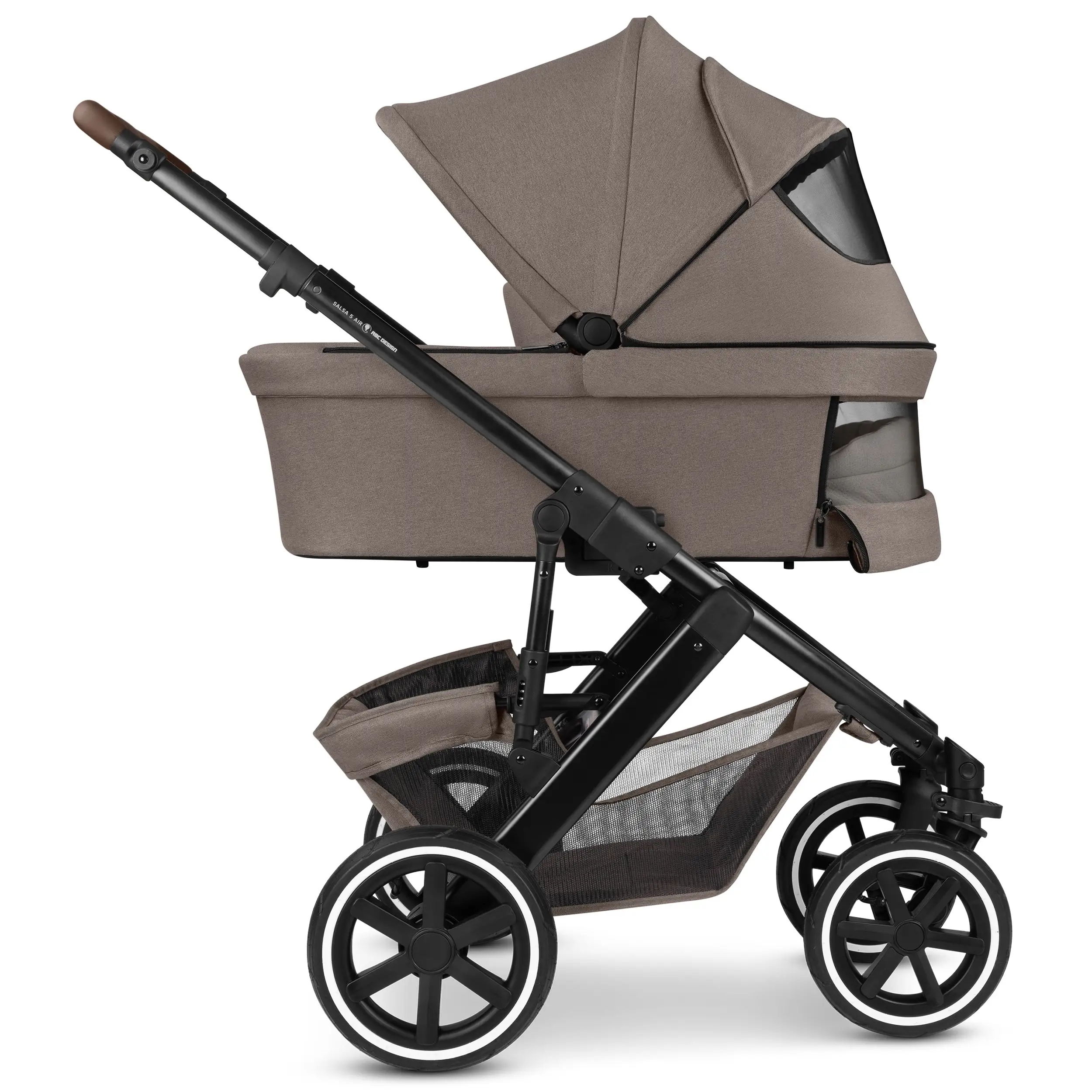 Ensemble poussette 3 en 1 Salsa 5 Air avec siège auto pour bébé Maxi Cosi Pebble 360 Pro 2 - Nature