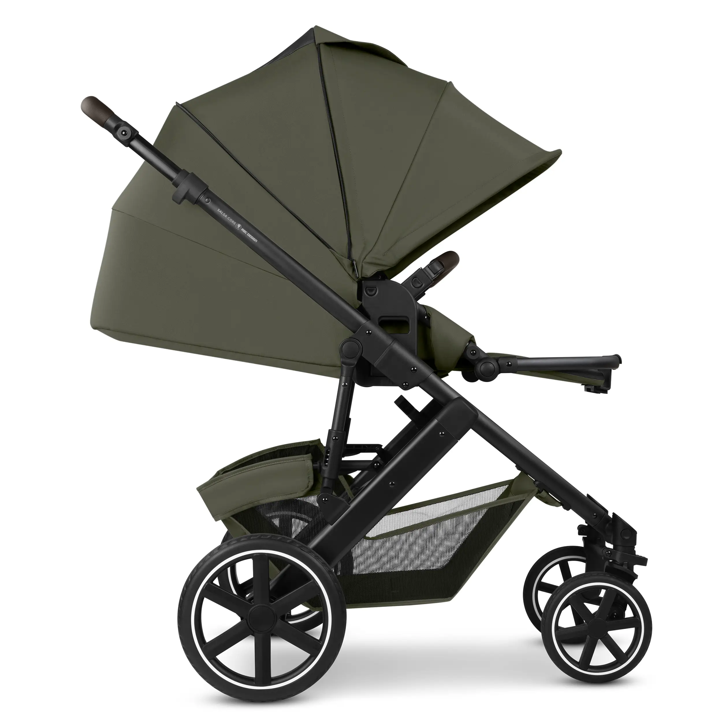 Ensemble poussette 3en1 Salsa Core avec siège auto pour bébé Calla à fonction allongée - Olive