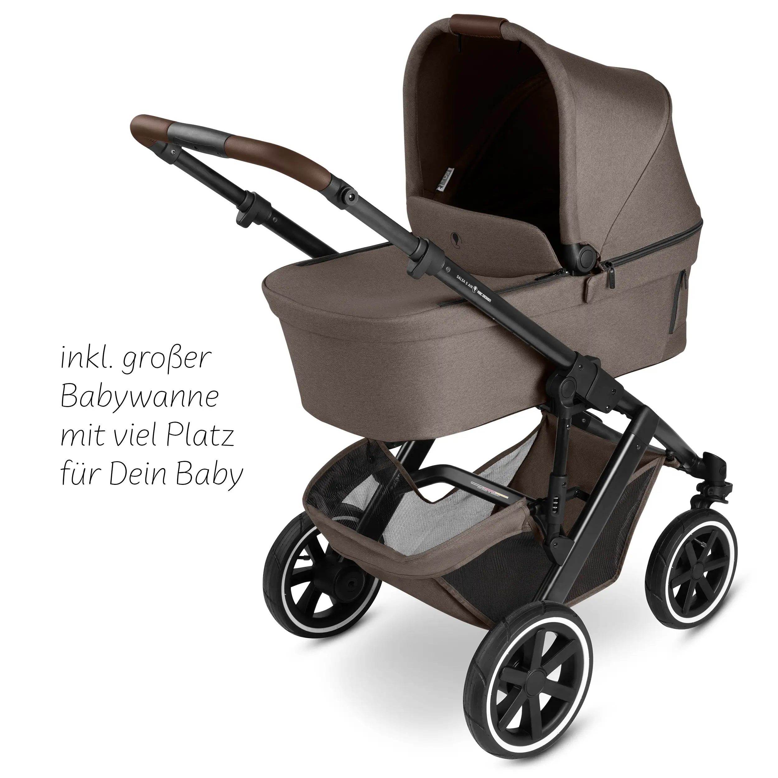 Ensemble poussette 3 en 1 Salsa 5 Air avec siège auto pour bébé Maxi Cosi Pebble 360 Pro 2 - Nature