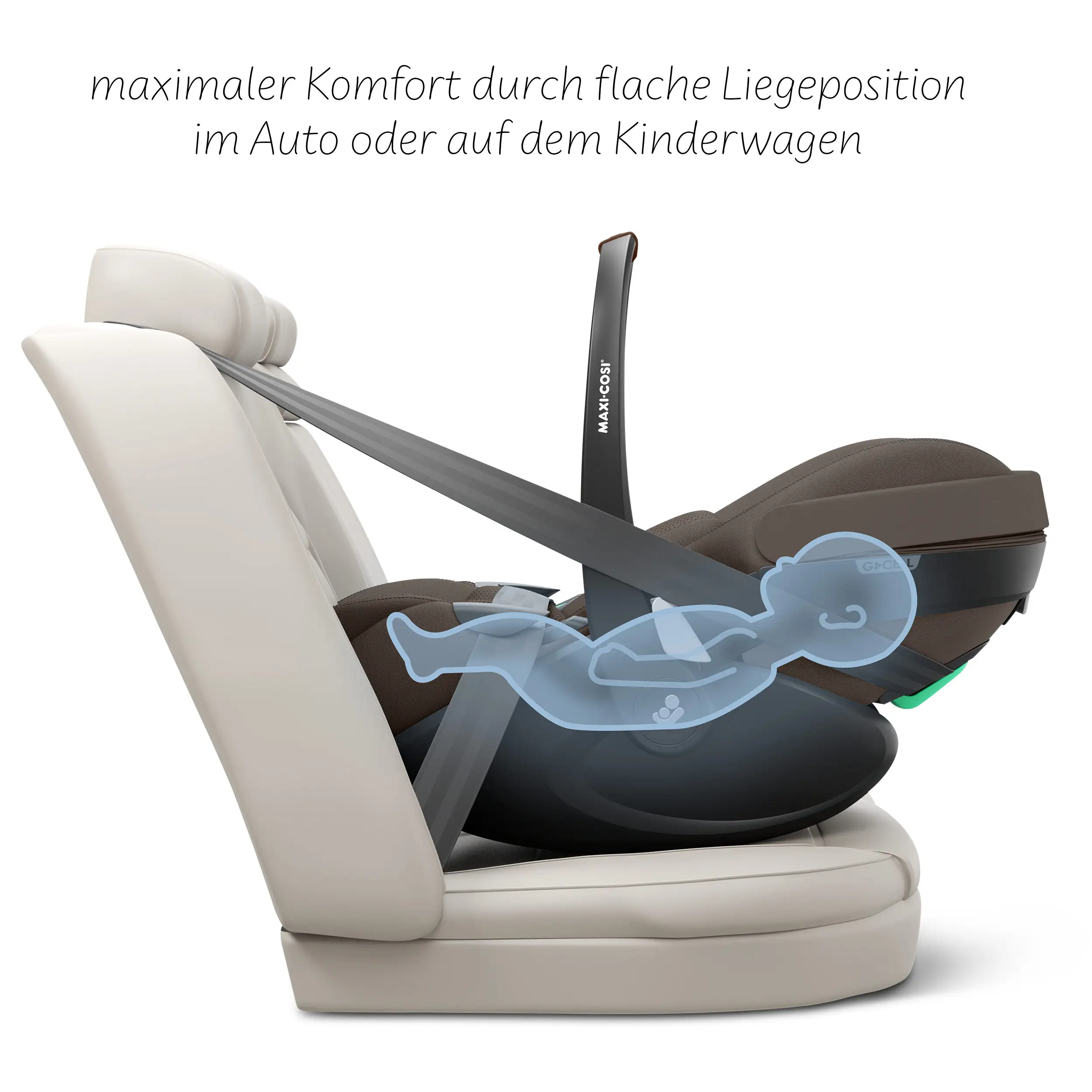 Ensemble poussette 3 en 1 Salsa 5 Air avec siège auto pour bébé Maxi Cosi Pebble 360 Pro 2 - Nature