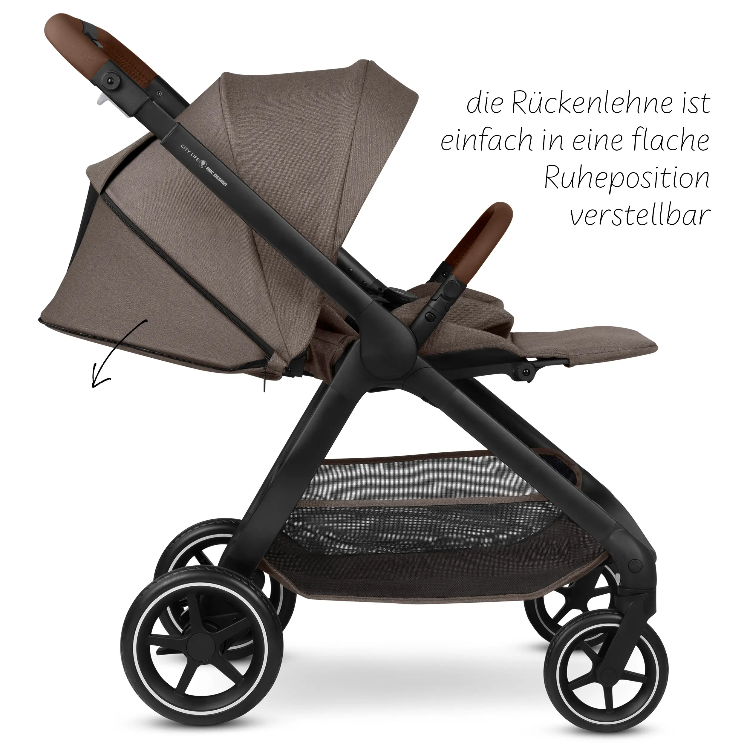Ensemble poussette 3en1 City Life avec coque auto Maxi-Cosi Pebble 360 Pro 2 - Nature