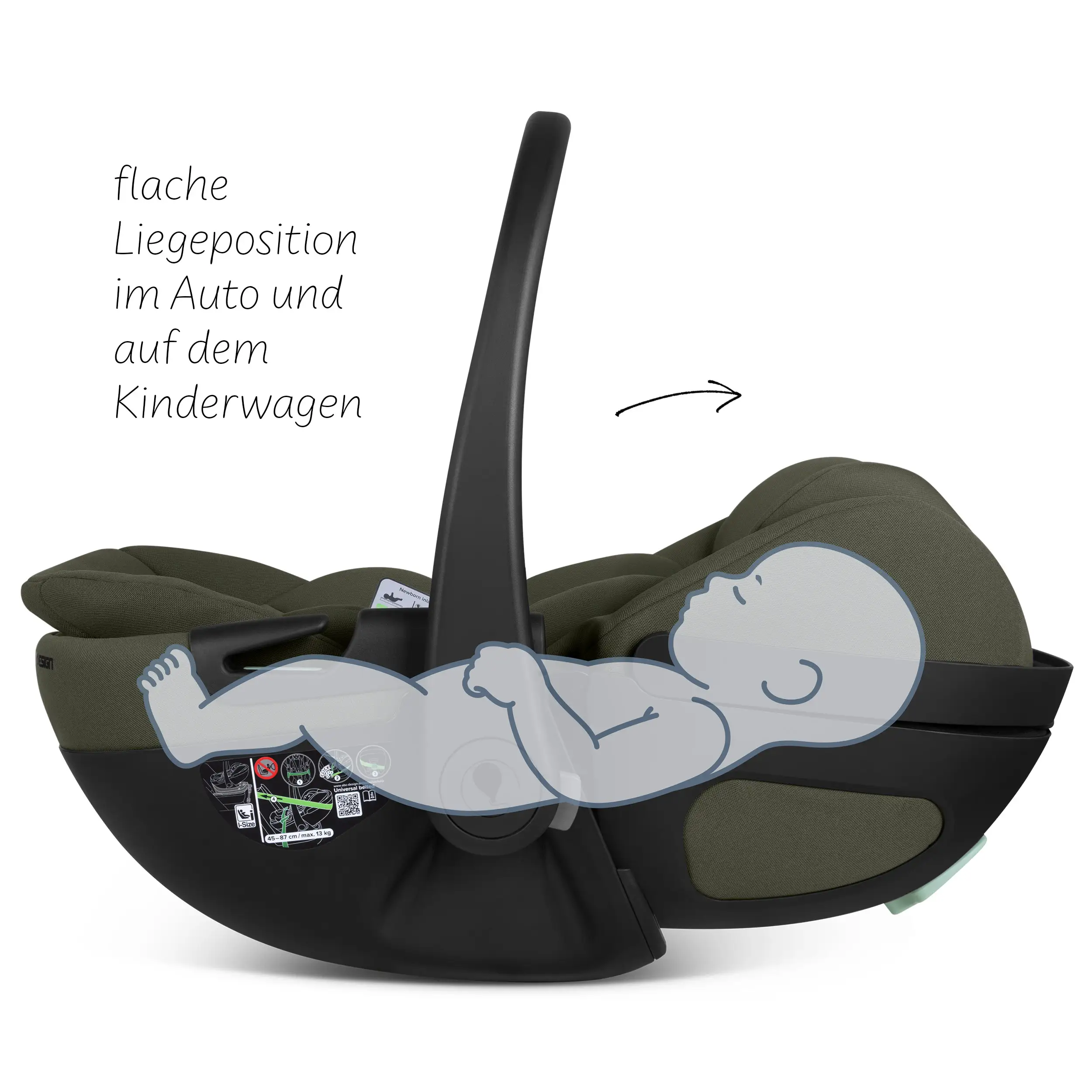 Coque auto inclinable Calla i-Size - Olive
