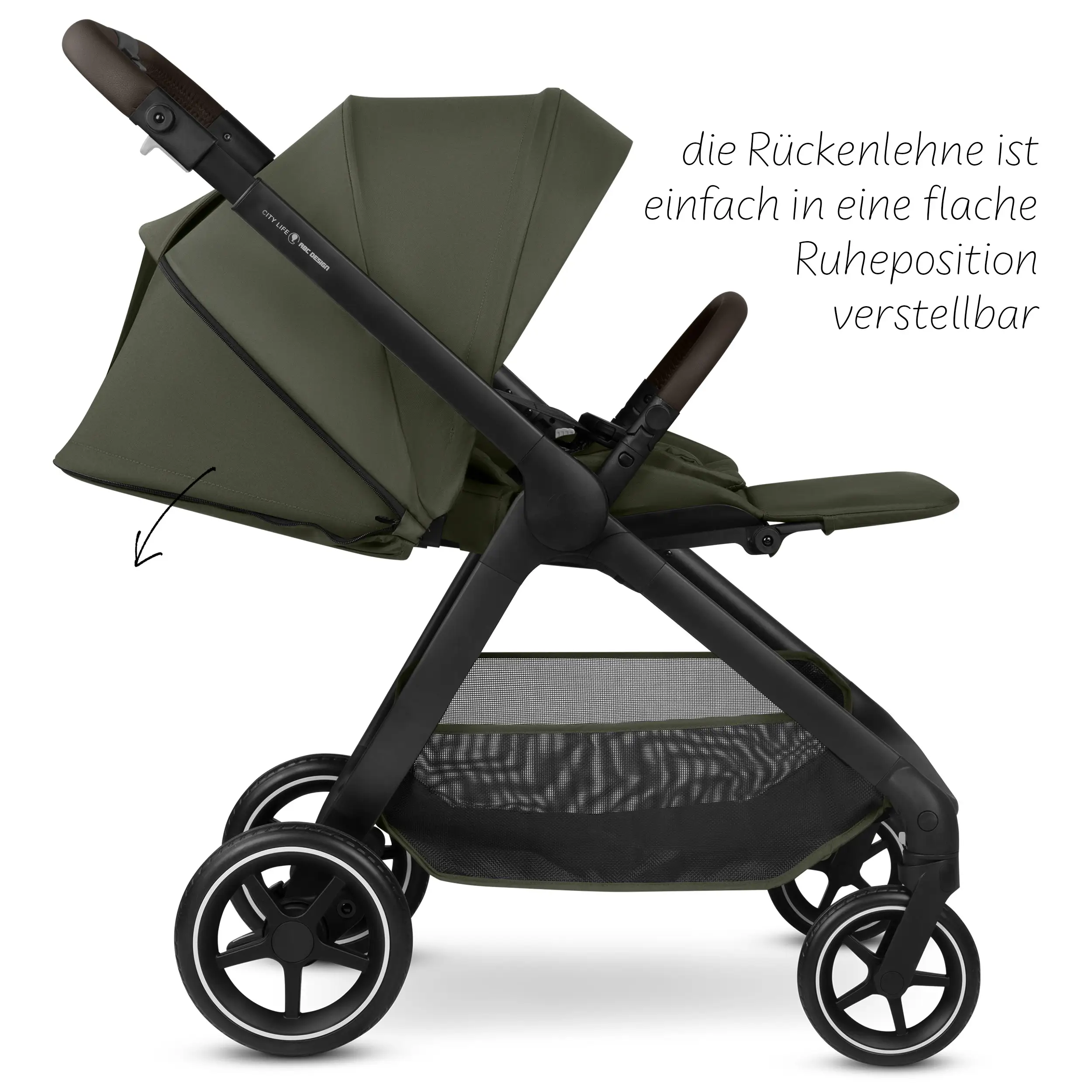 Ensemble poussette 3en1 City Life avec coque auto Maxi-Cosi Pebble 360 Pro 2 - Avocado