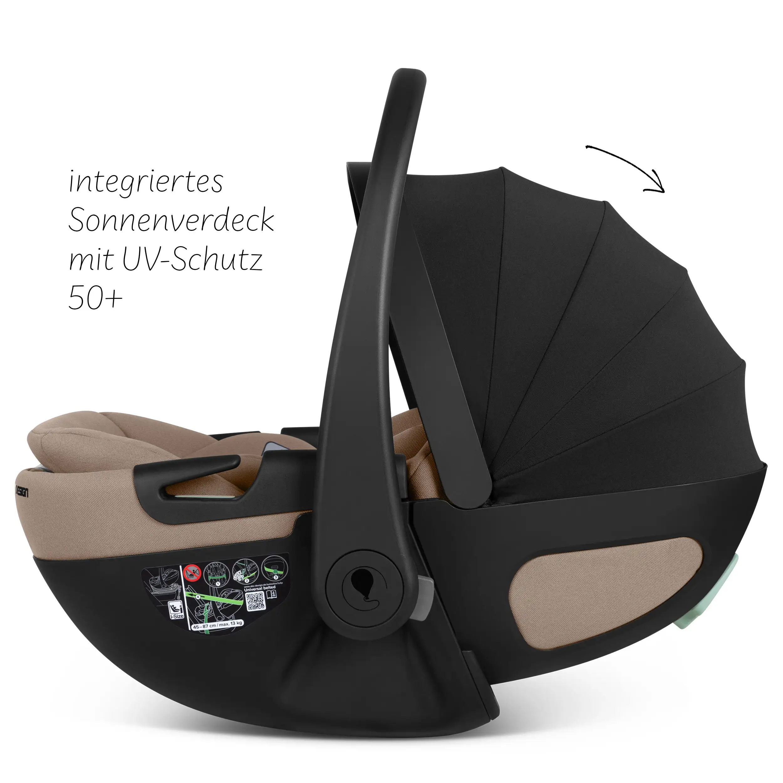 Coque auto Calla i-Size avec position allongée, base ISOFIX rotative Root incluse