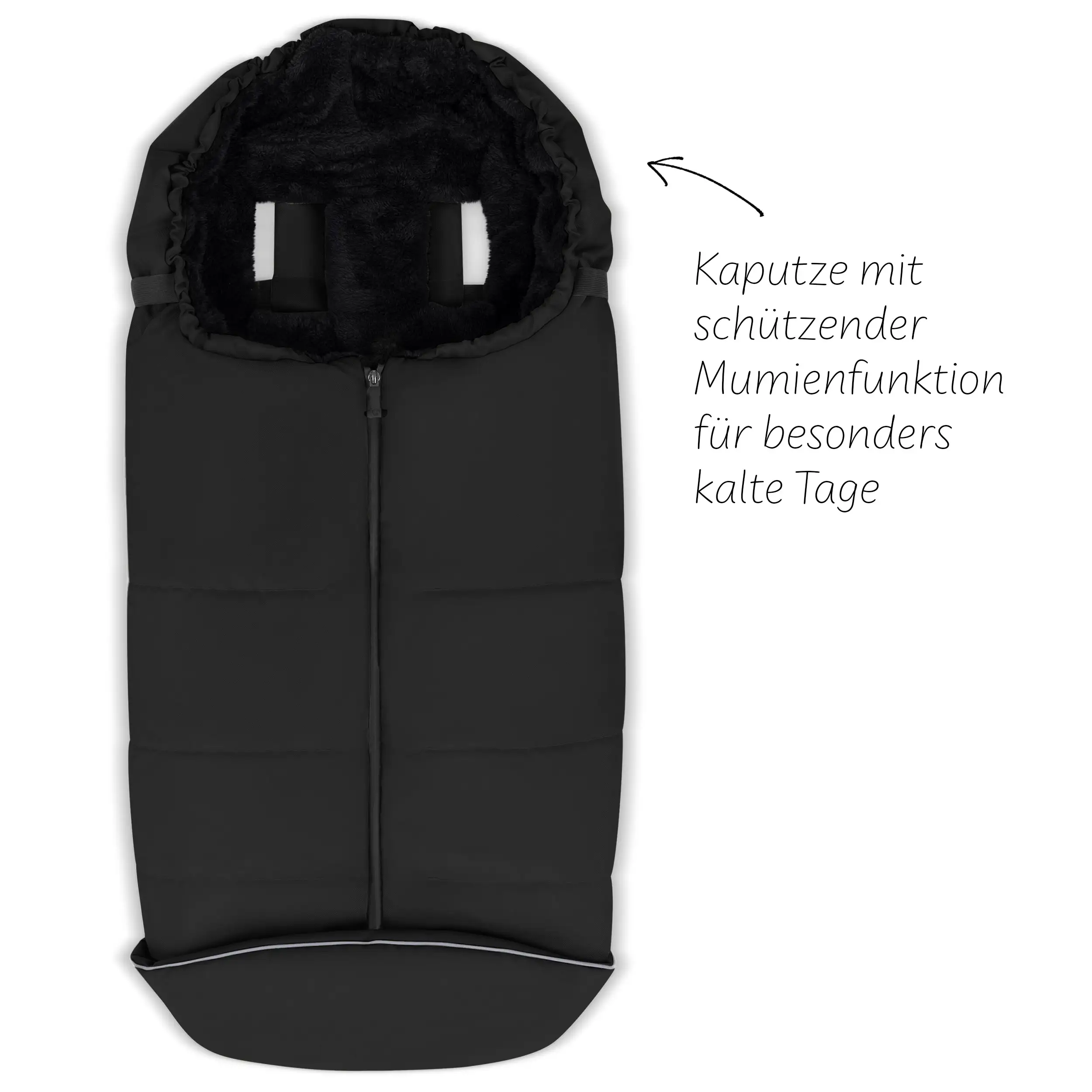  Ensemble d'accessoires pour poussette - Sac à langer, Chancelière d'hiver, Housse de pluie et Moustiquaire - Black