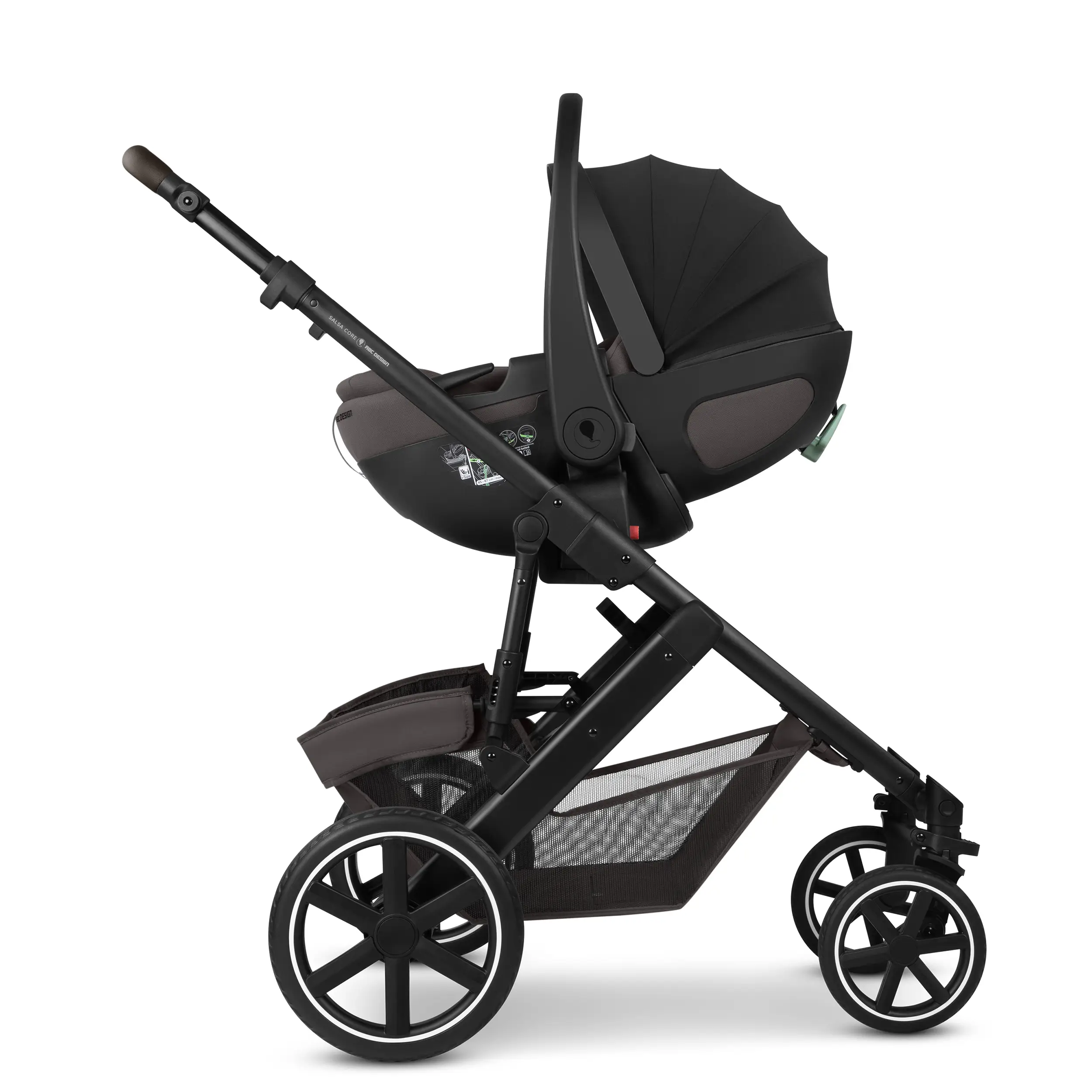 Ensemble poussette 3en1 Salsa Core avec siège auto pour bébé Calla à fonction allongée - Falcon
