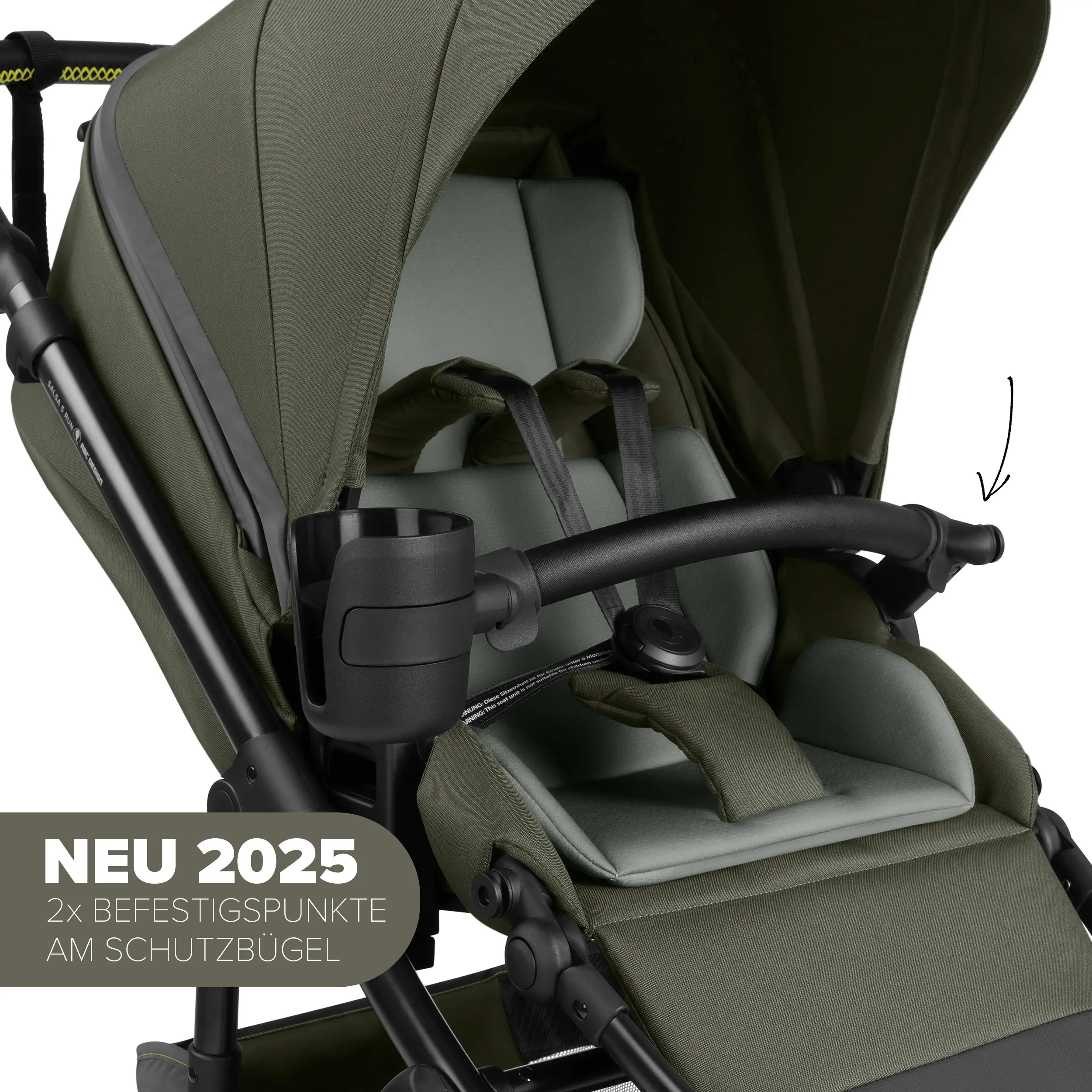 Poussette 2en1 Salsa 5 Run - Avocado