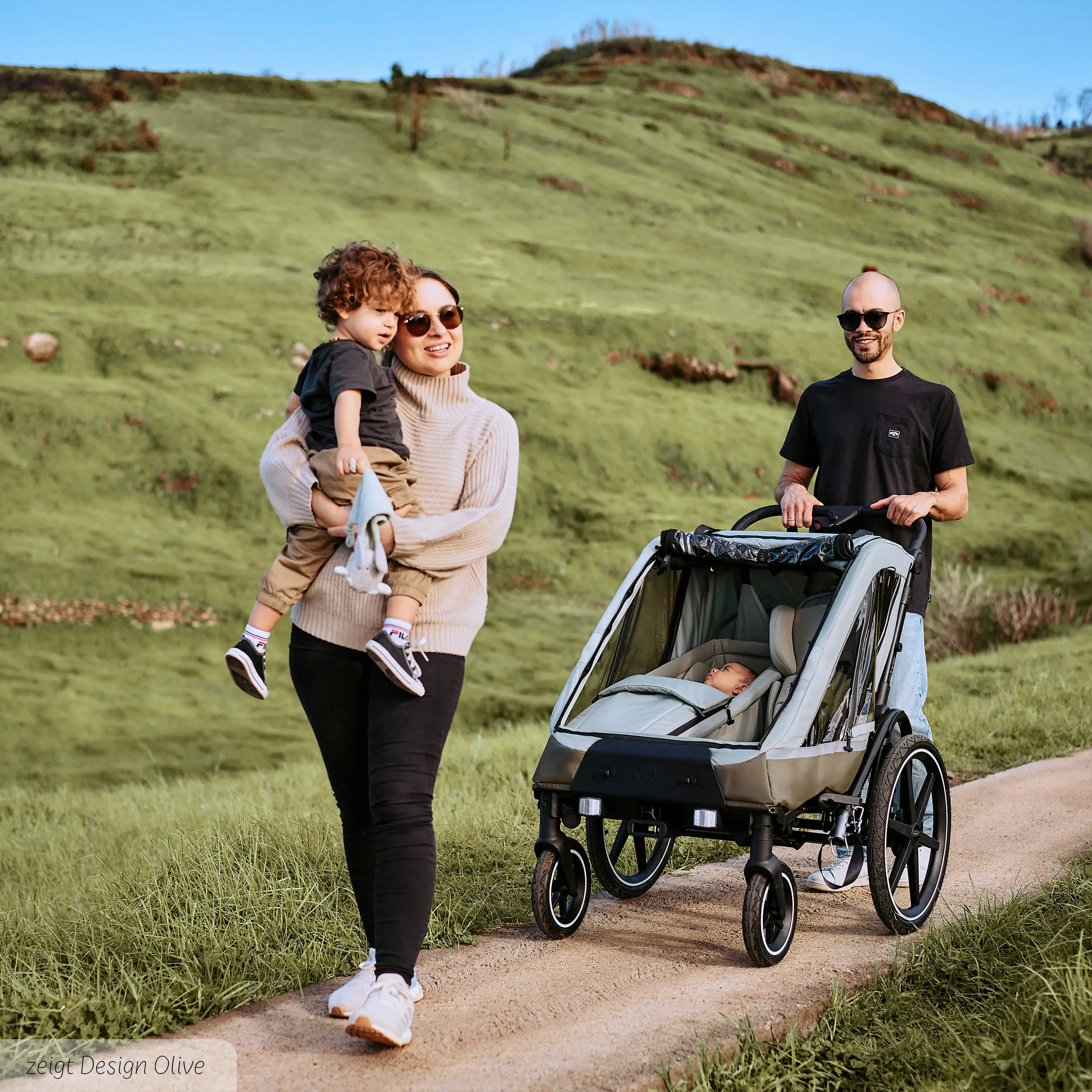 Remorque à vélo Tour 2 avec 2 sièges confortables et roues gonflables - Falcon