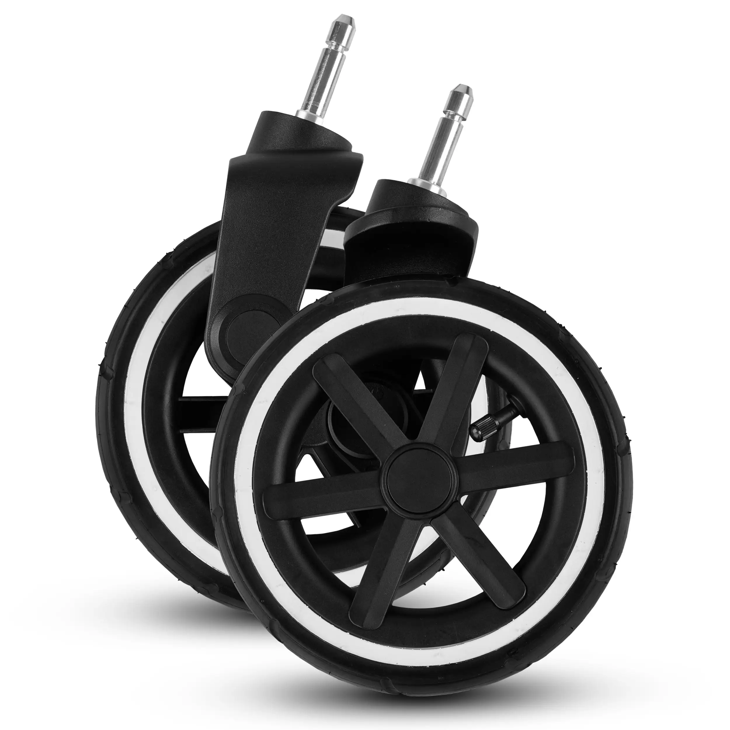 Jeu de roues avant (2 pièces) pour Avus 2 Air / Avus Air - roues gonflables Black / White Wall