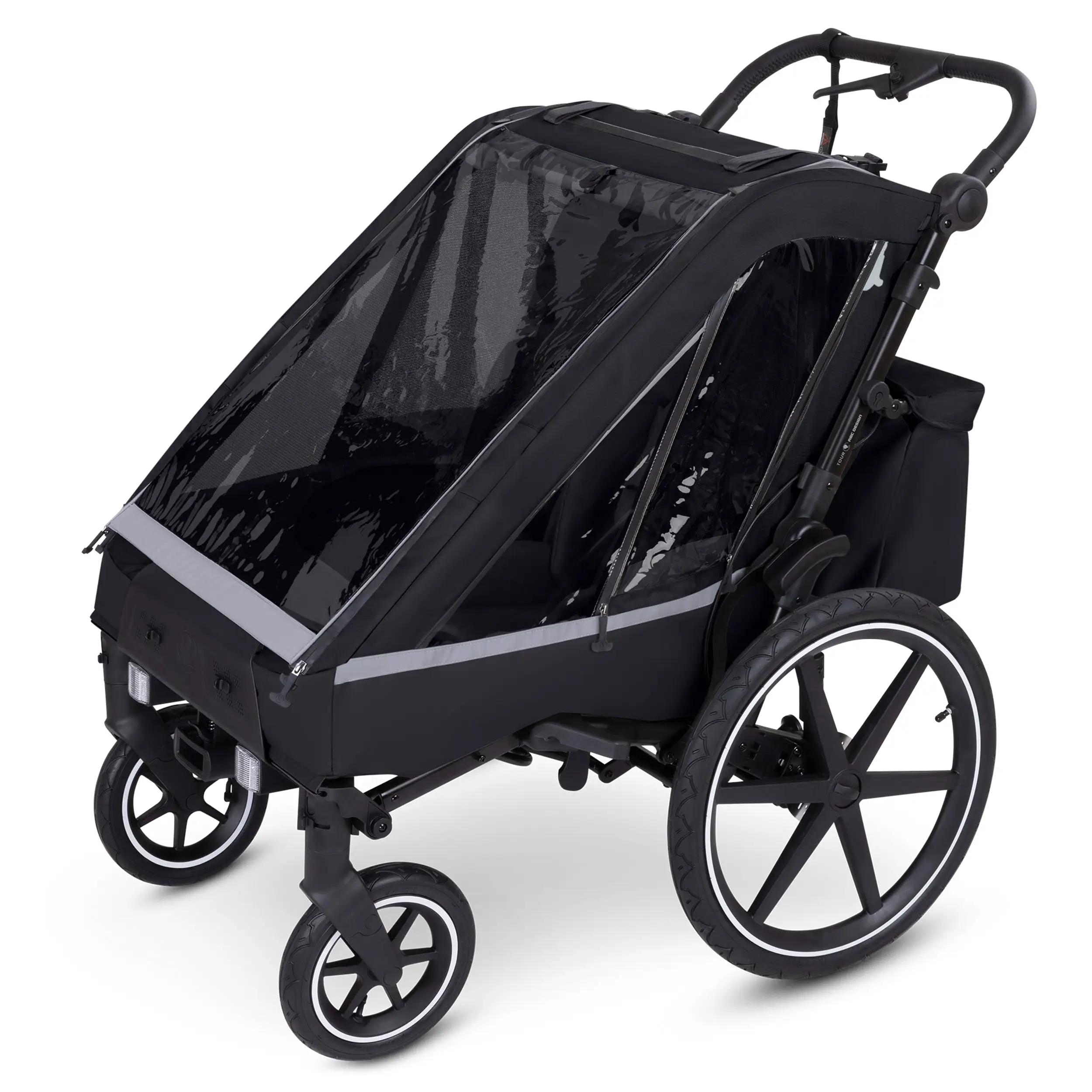 Remorque à vélo Tour avec 2 sièges confort et roues gonflables - Ink