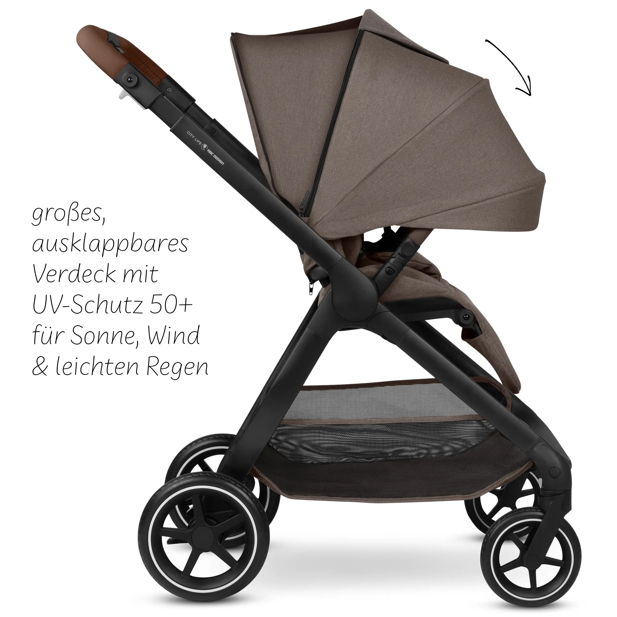 Ensemble poussette 3en1 City Life avec coque auto Maxi-Cosi Pebble 360 Pro 2 - Nature