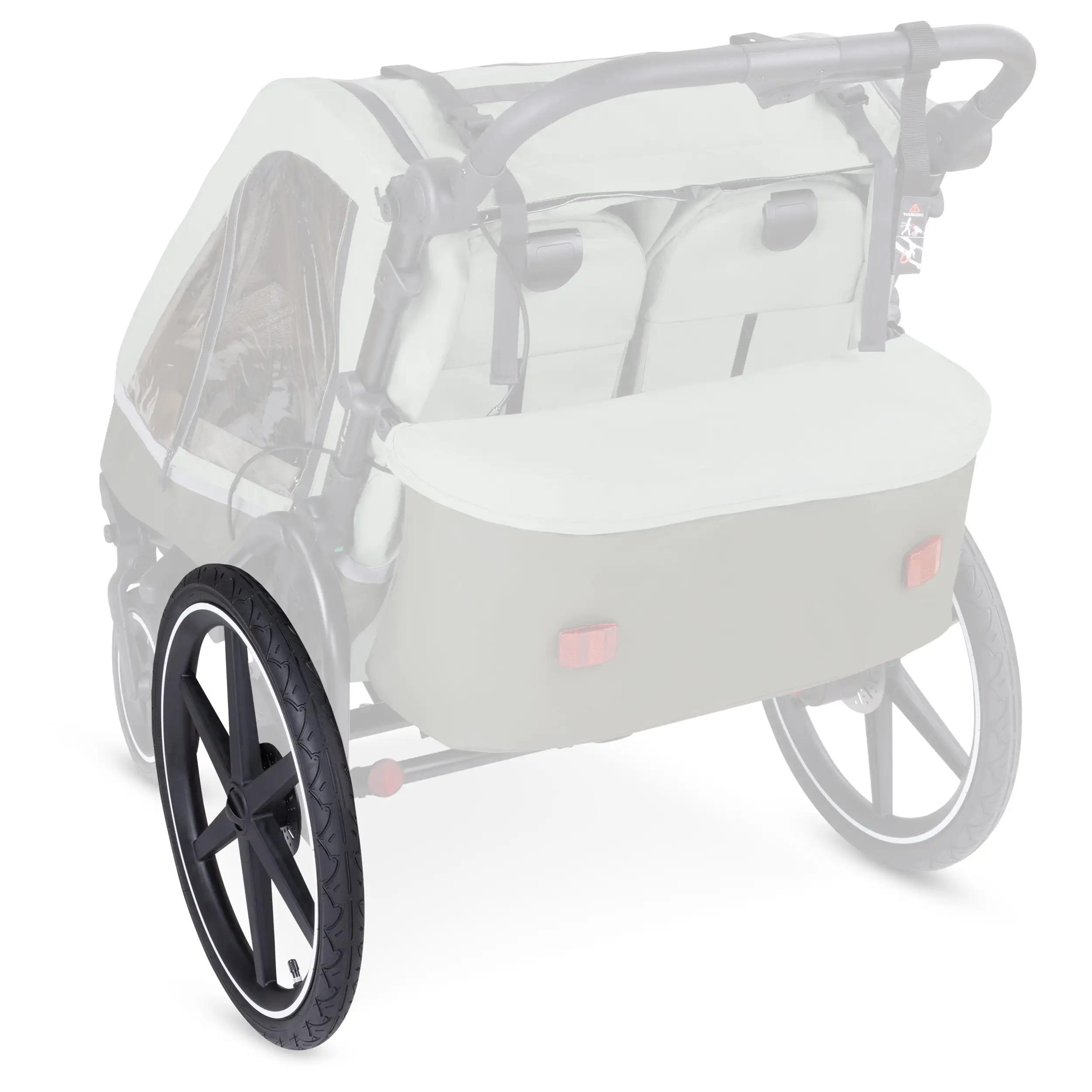 Roue arrière pour remorque à vélo Tour - roues gonflables Black / White Wall