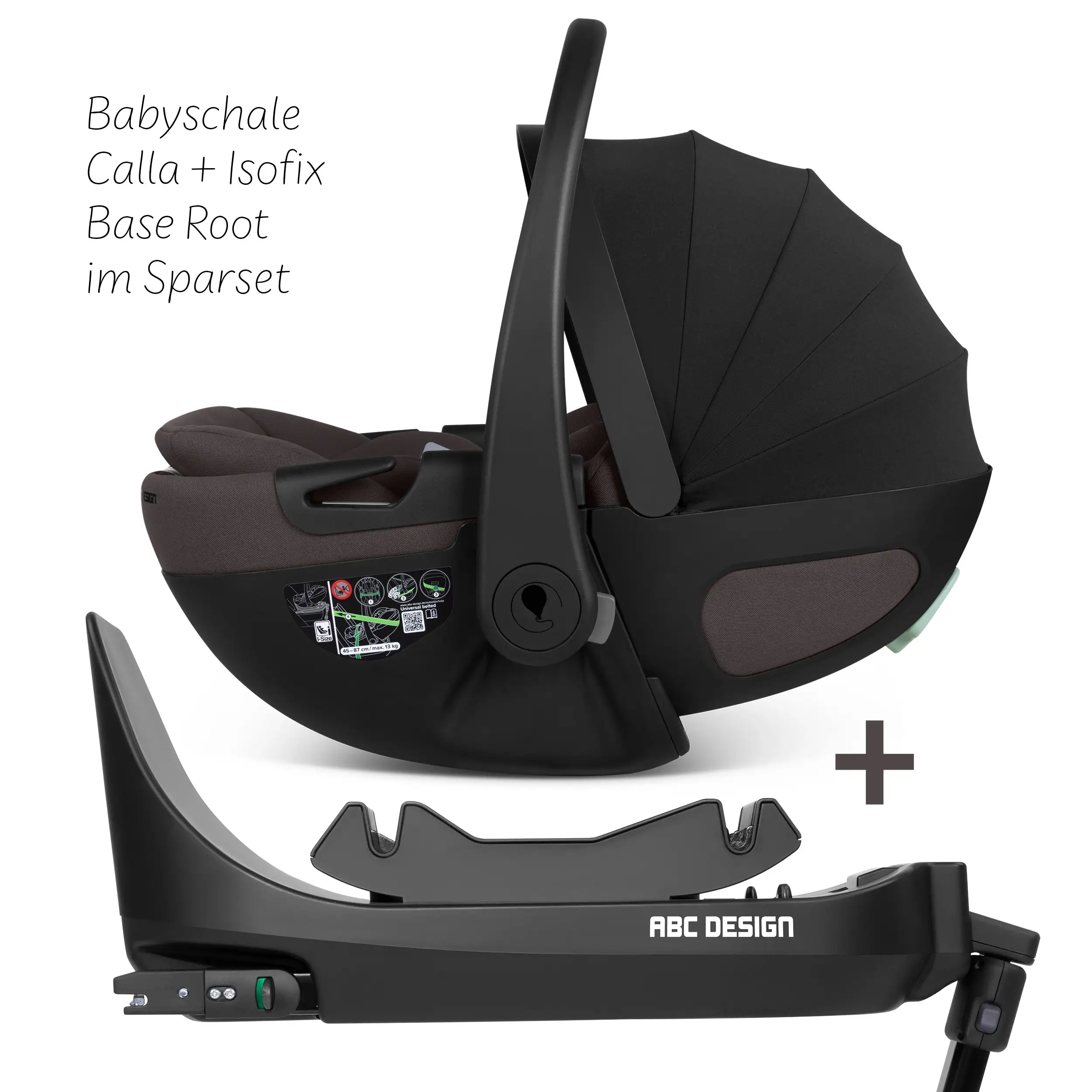 Coque auto Calla i-Size avec position allongée, base ISOFIX rotative Root incluse - Falcon