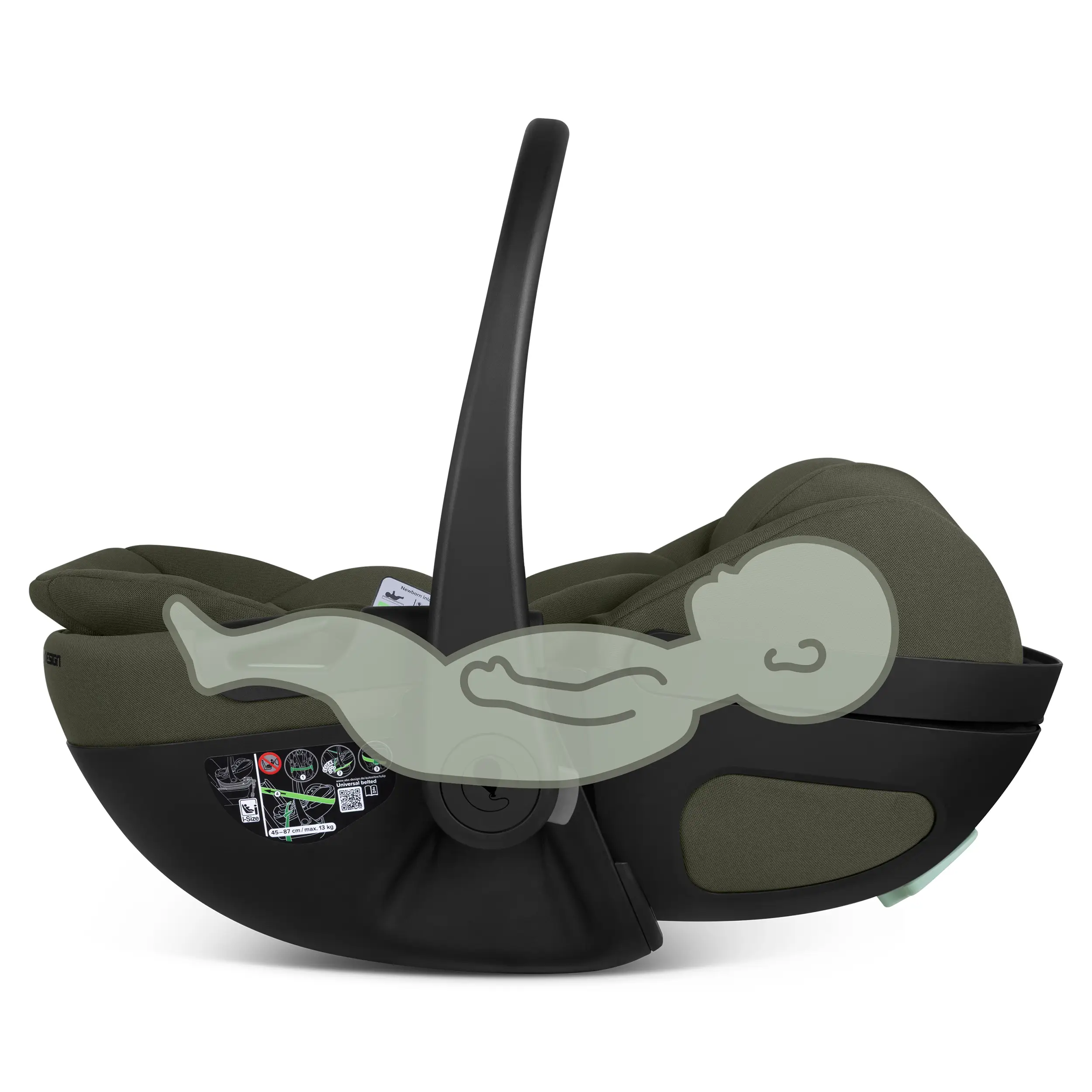 Coque auto pour bébé avec fonction allongée Calla i-Size - Olive