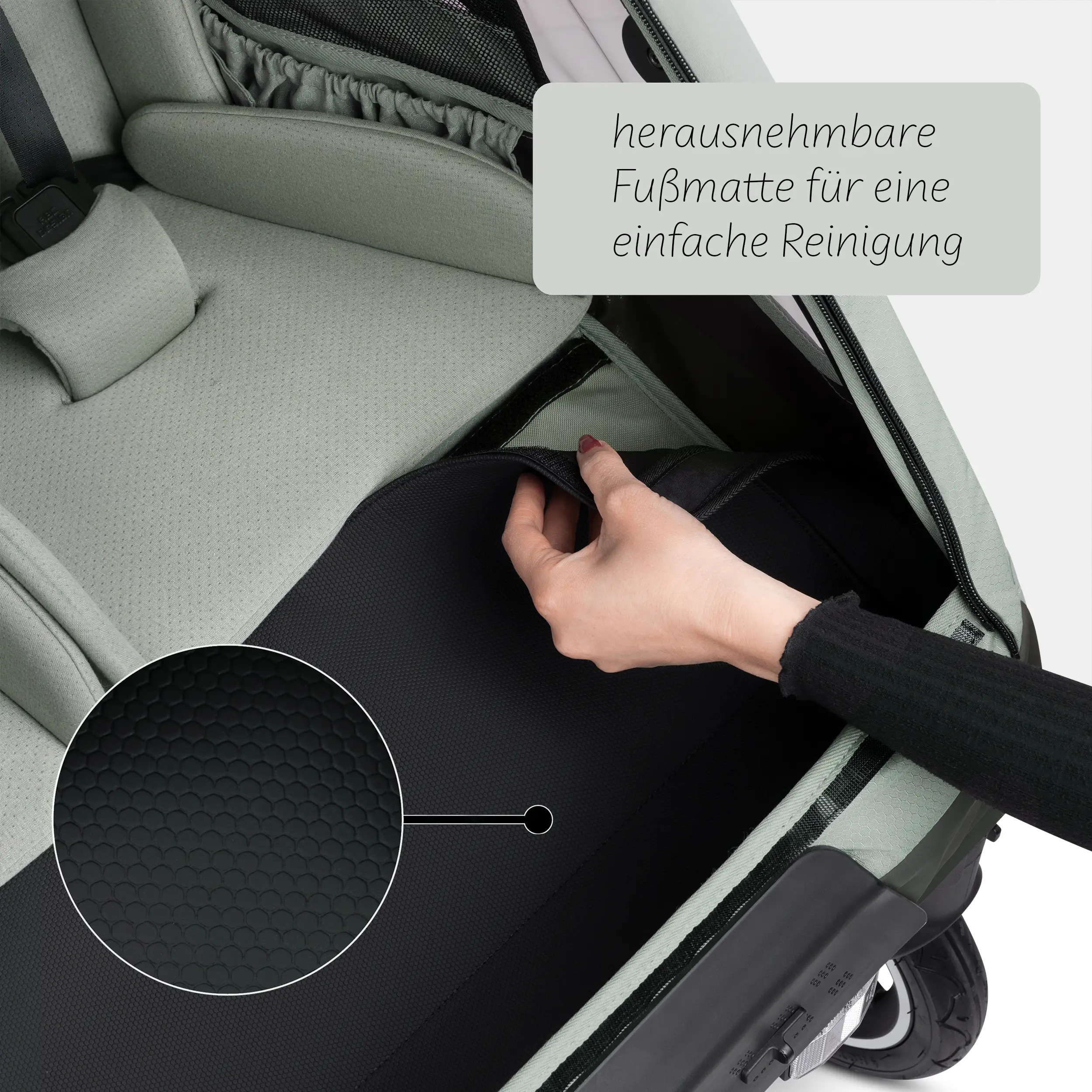 Remorque à vélo Tour avec 2 sièges confort et roues gonflables - Olive