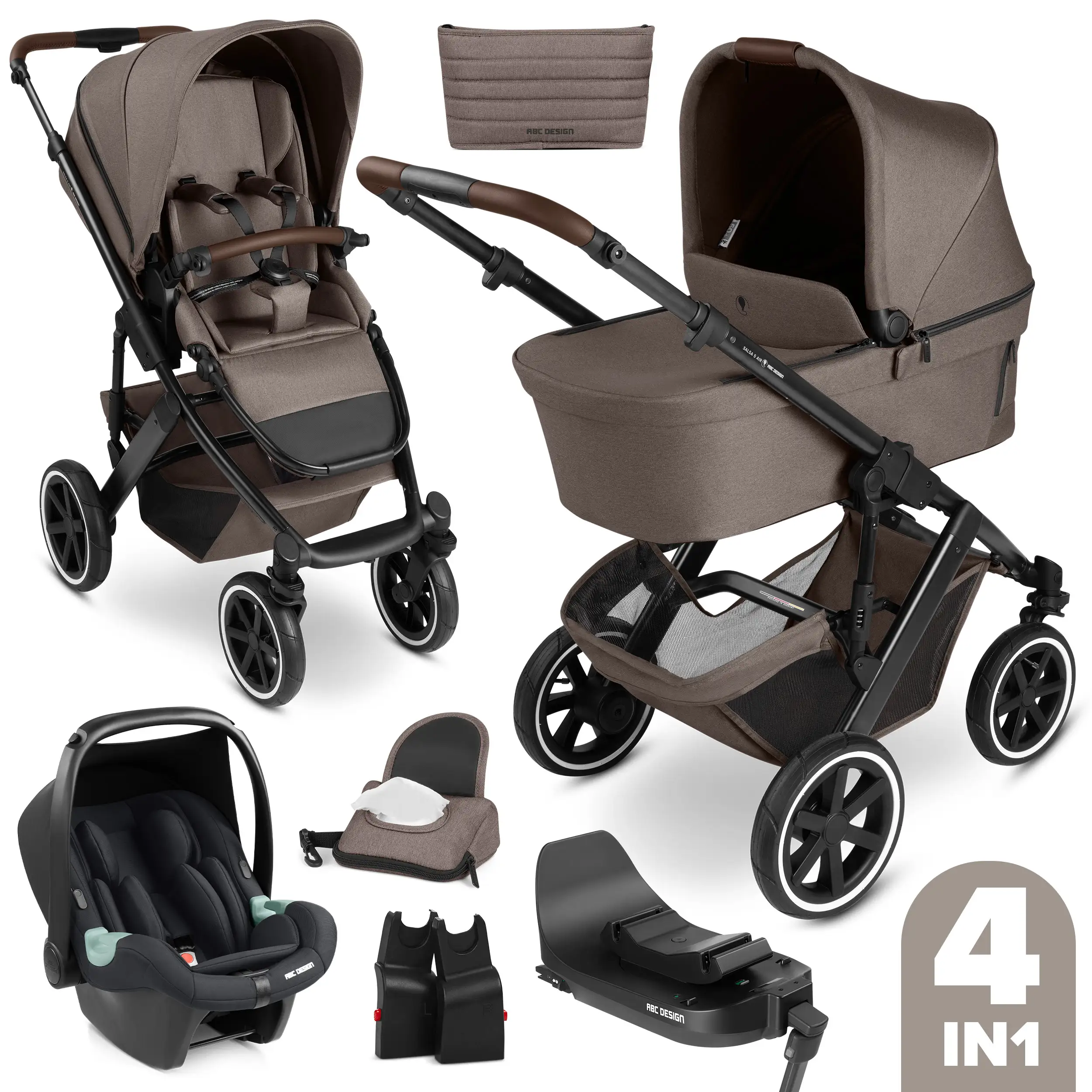 Ensemble poussette 4en1 Salsa 5 Air avec Base Isofix - Nature