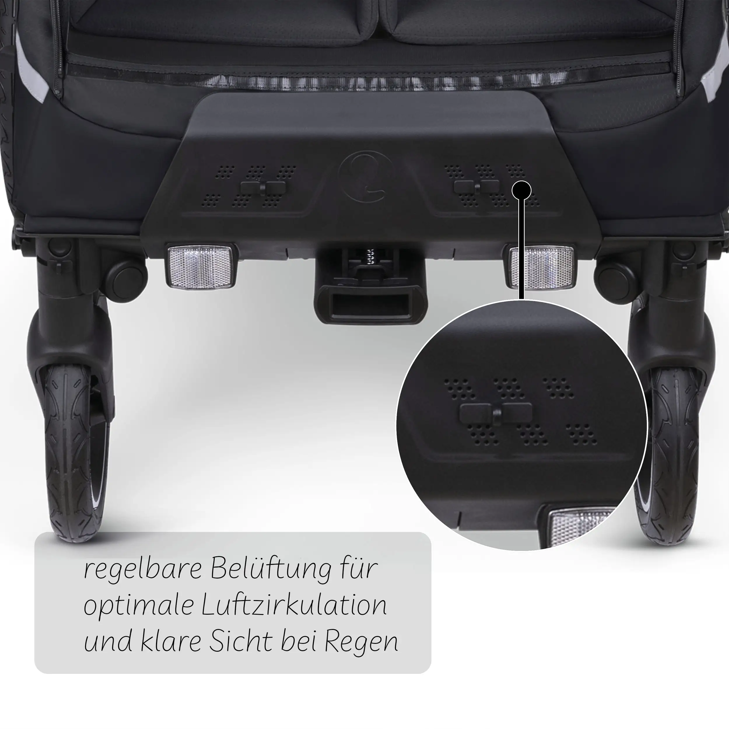 Remorque à vélo Tour avec 2 sièges confort et roues gonflables - Ink