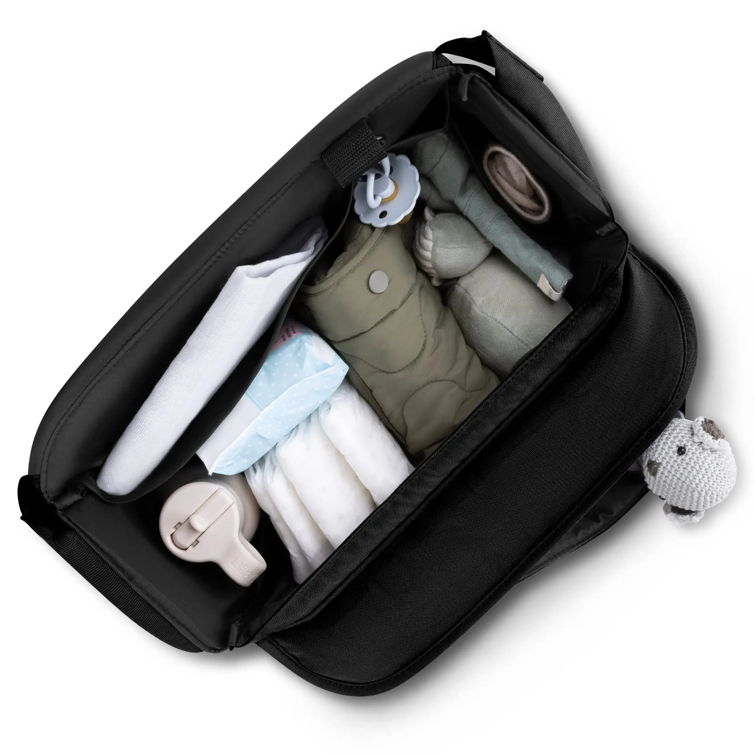  Ensemble d'accessoires pour poussette - Sac à langer, Chancelière d'hiver, Housse de pluie et Moustiquaire - Black