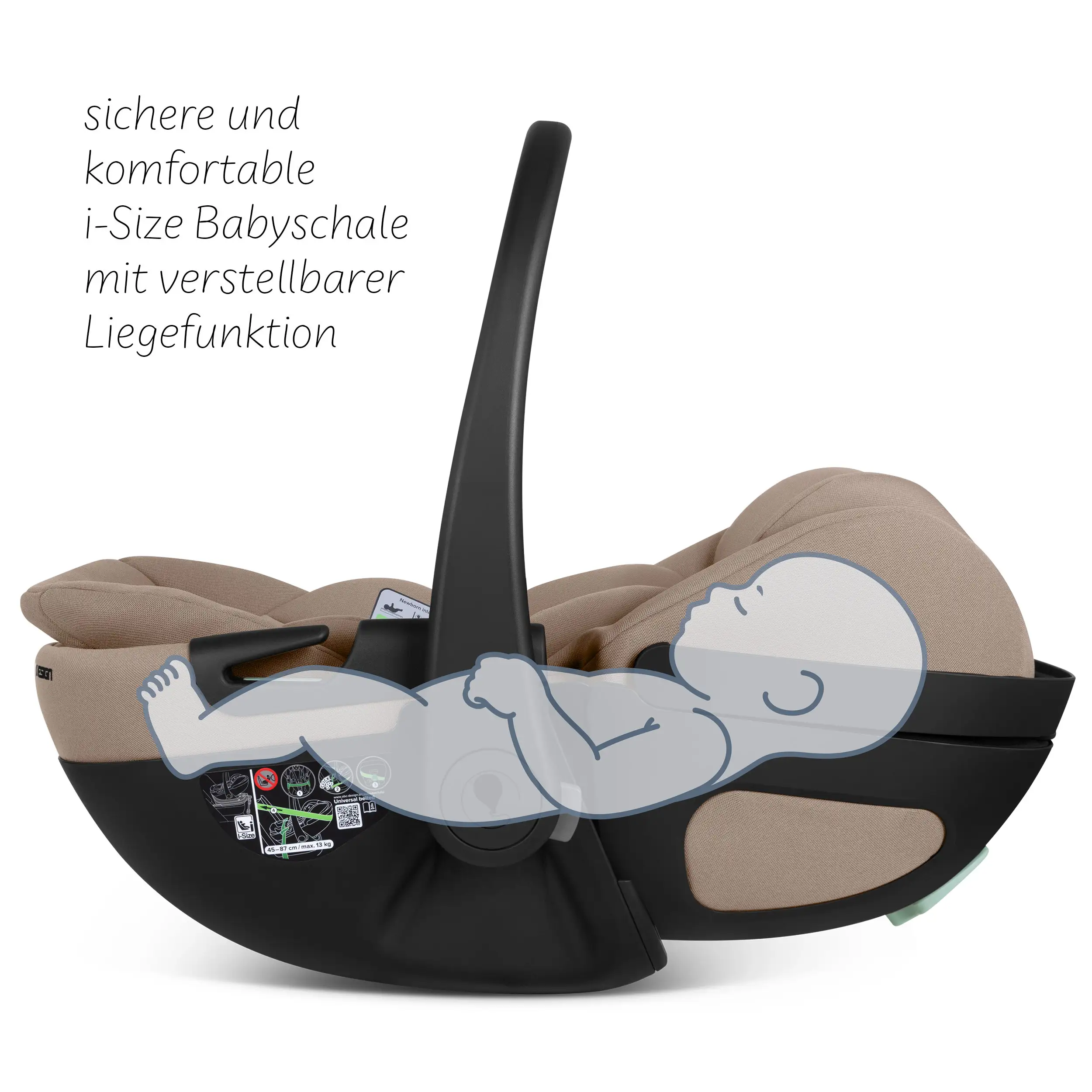 Coque auto Calla i-Size avec position allongée, base ISOFIX rotative Root incluse