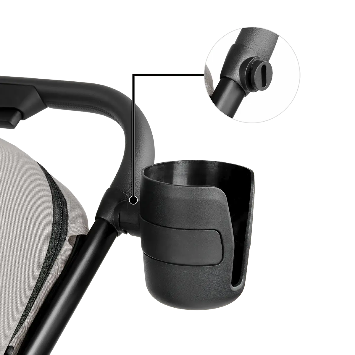 Accessories securely fastened and within easy reach