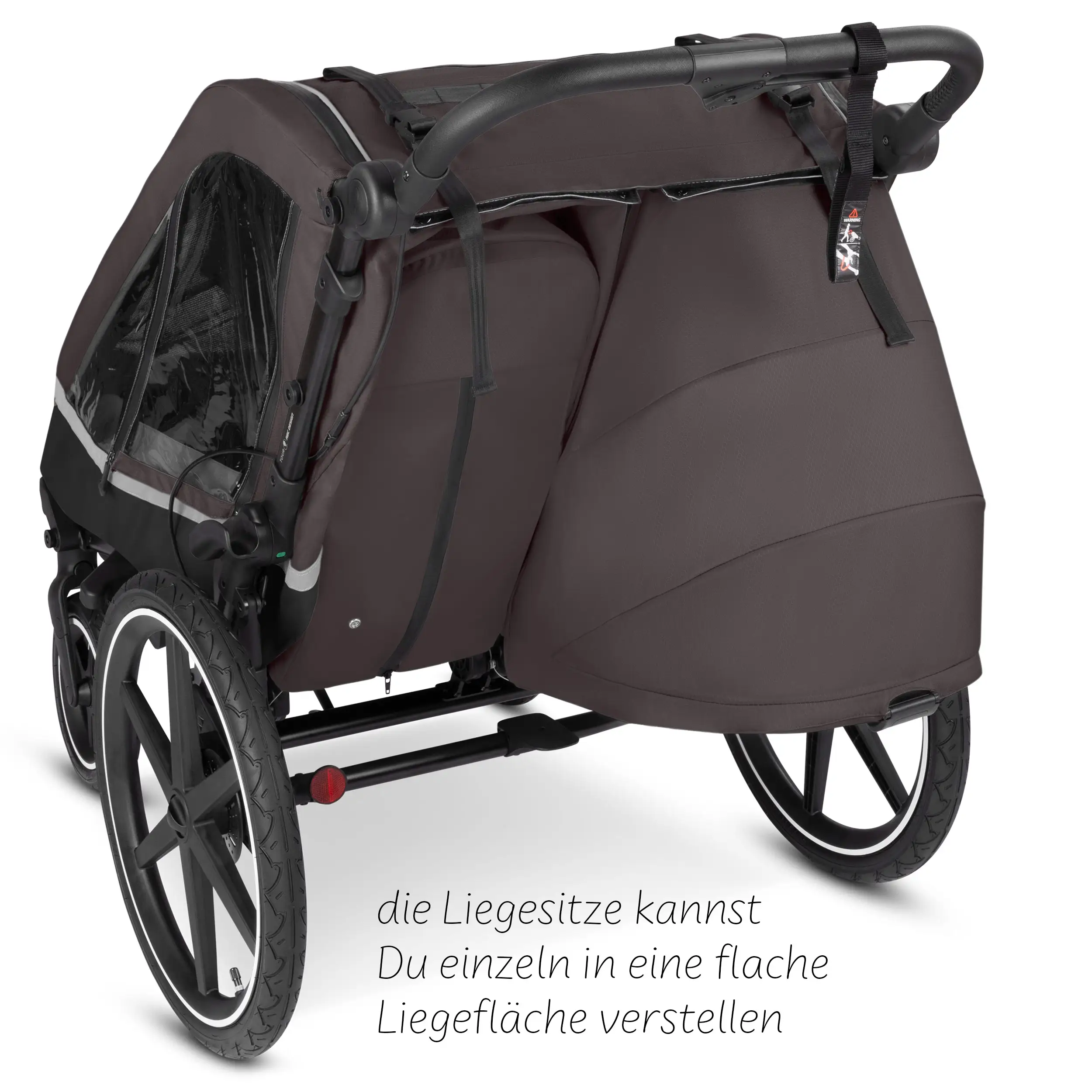 Remorque à vélo Tour 2 avec 2 sièges confortables et roues gonflables - Falcon