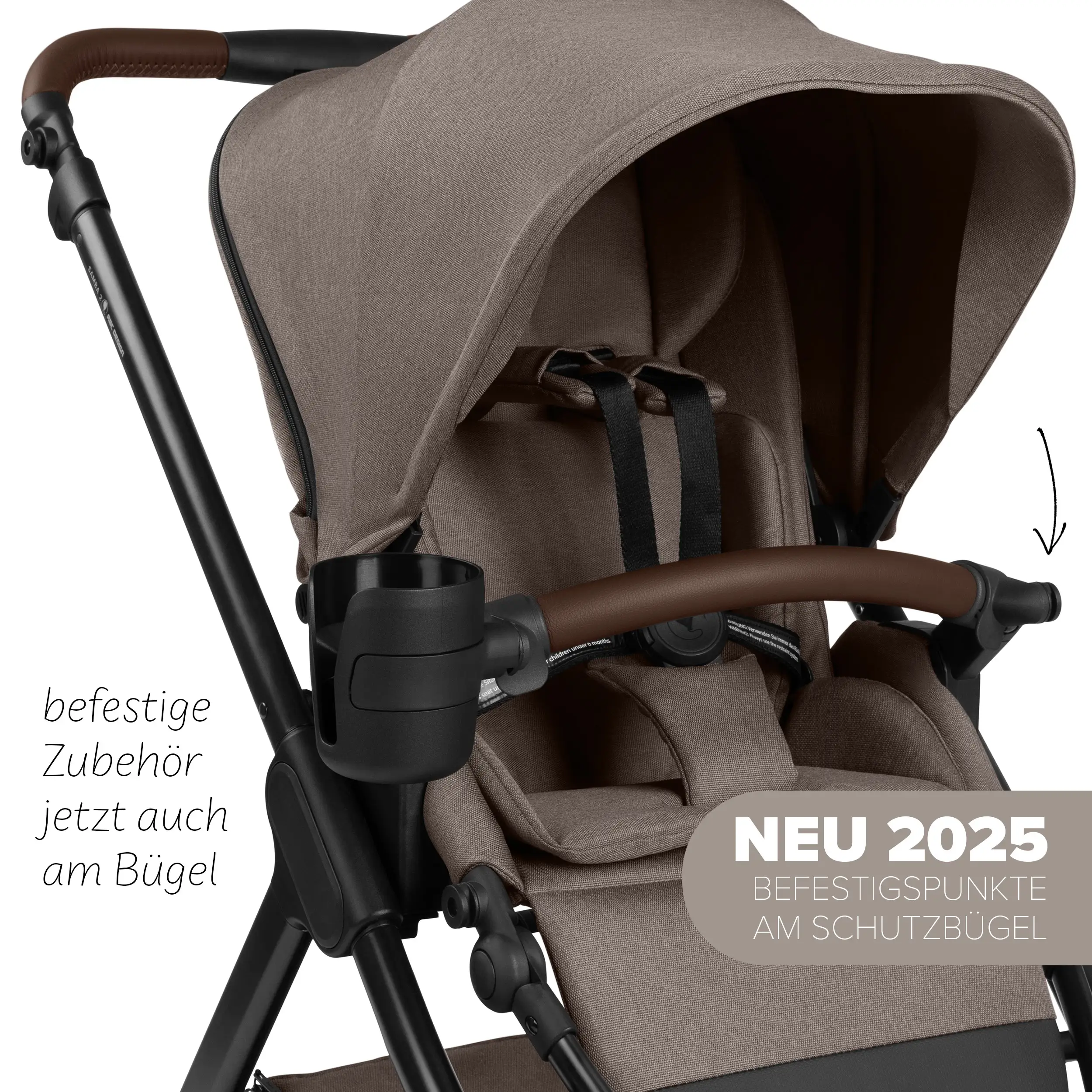 Ensemble poussette 3 en 1 Samba 2 avec siège auto pour bébé Maxi Cosi Pebble 360 Pro 2 - Nature