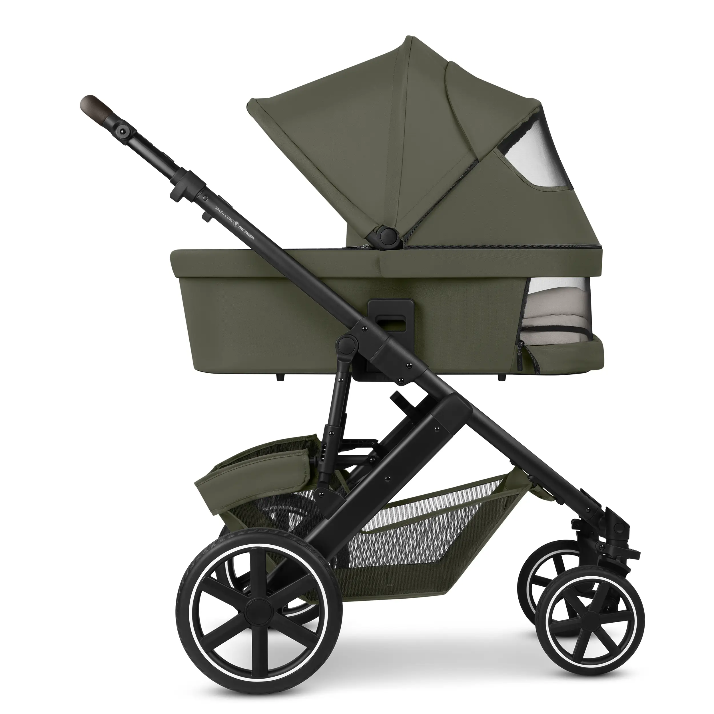 Ensemble poussette 3en1 Salsa Core avec siège auto pour bébé Calla à fonction allongée - Olive
