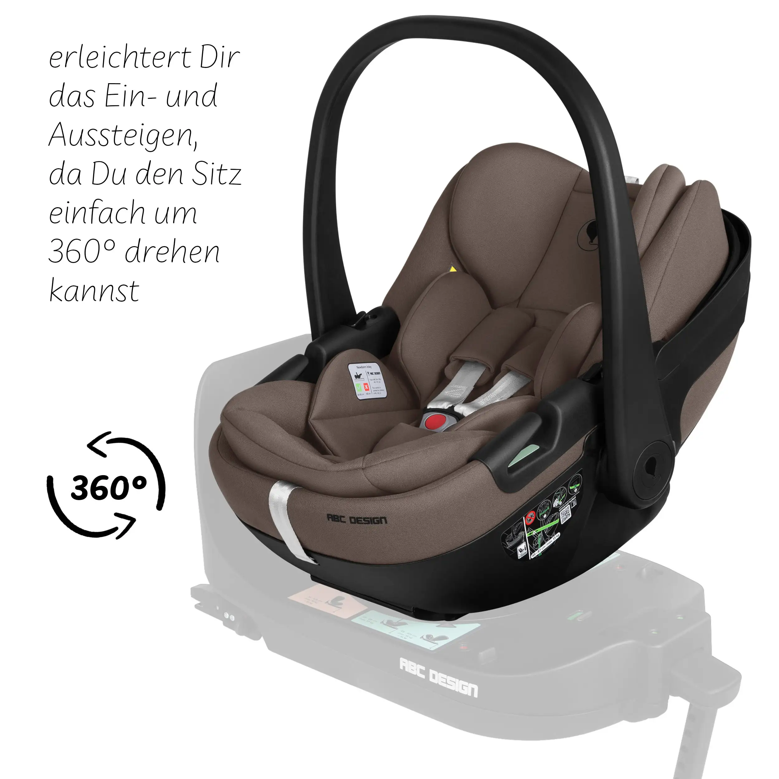 Coque auto Calla i-Size avec position allongée, base ISOFIX rotative Root incluse